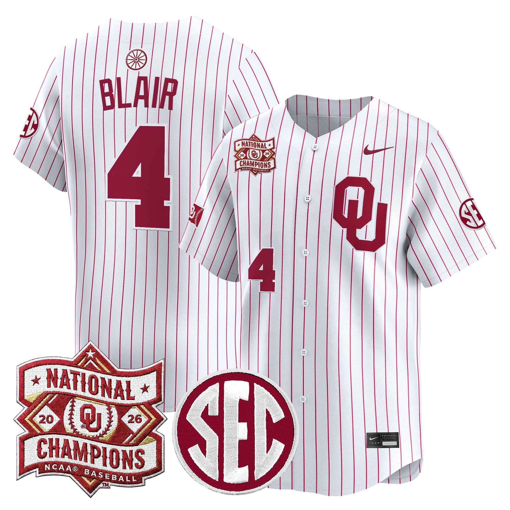 Men's Oklahoma Sooners 2026 National Champions Patch Vapor Premier Limited Jersey - All Stitched