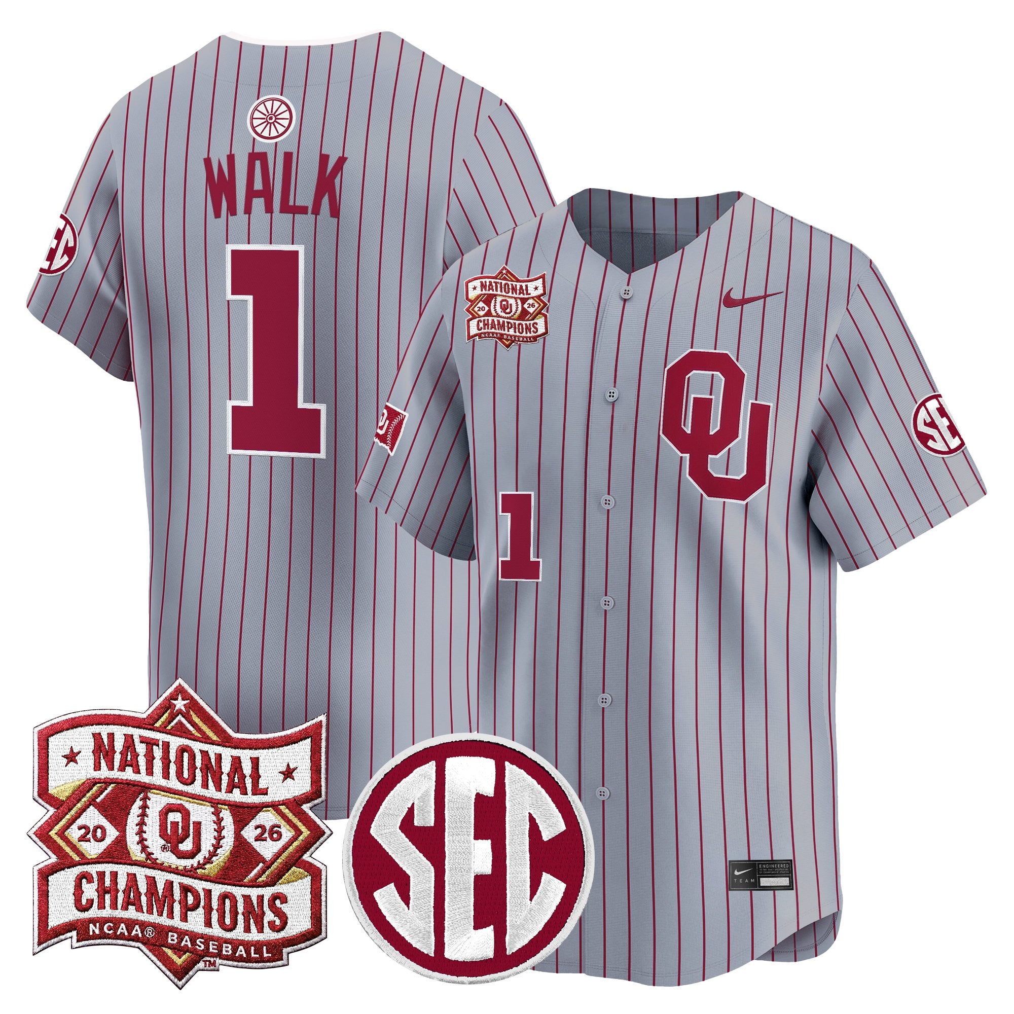 Men's Oklahoma Sooners 2026 National Champions Patch Vapor Premier Limited Jersey - All Stitched