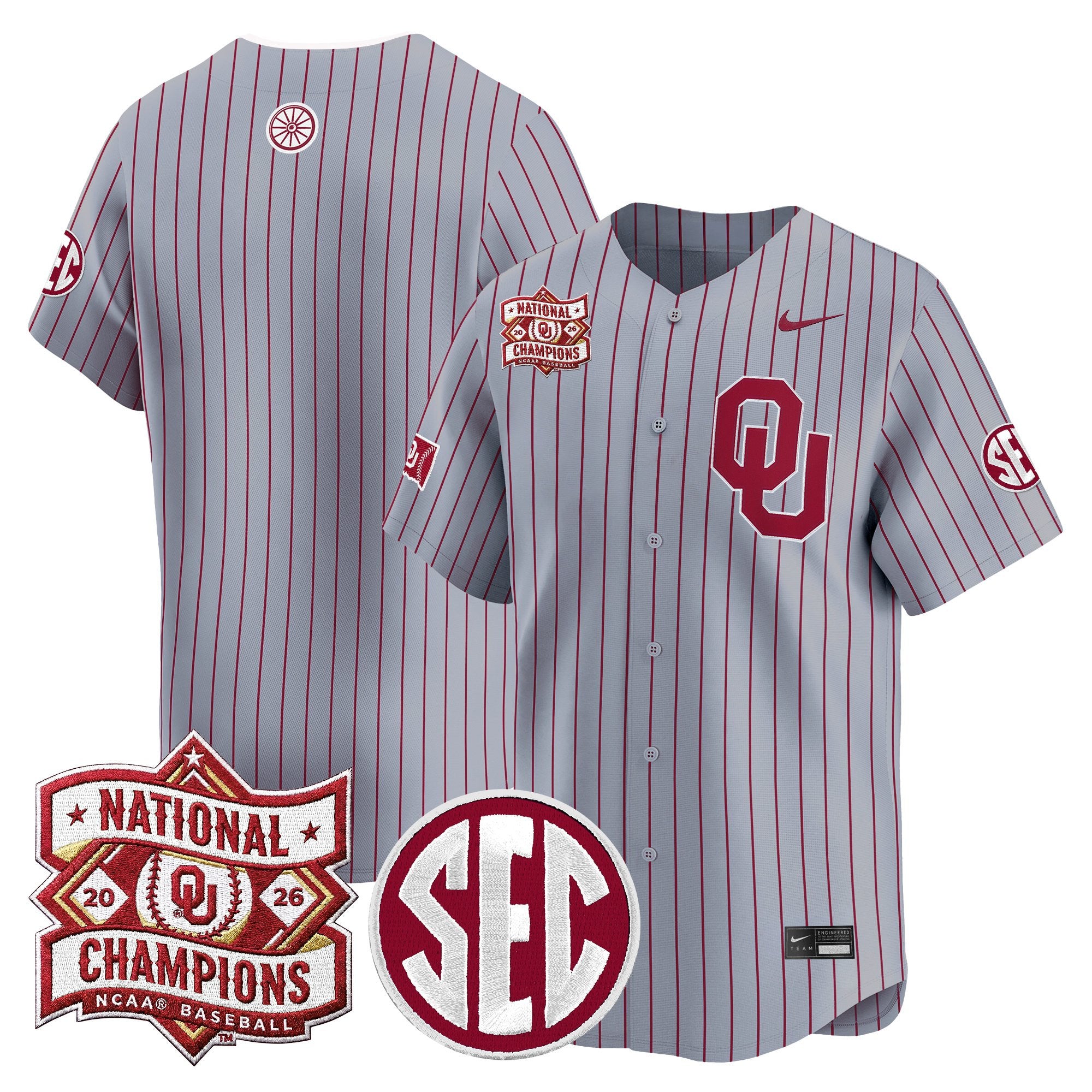 Men's Oklahoma Sooners 2026 National Champions Patch Vapor Premier Limited Jersey - All Stitched