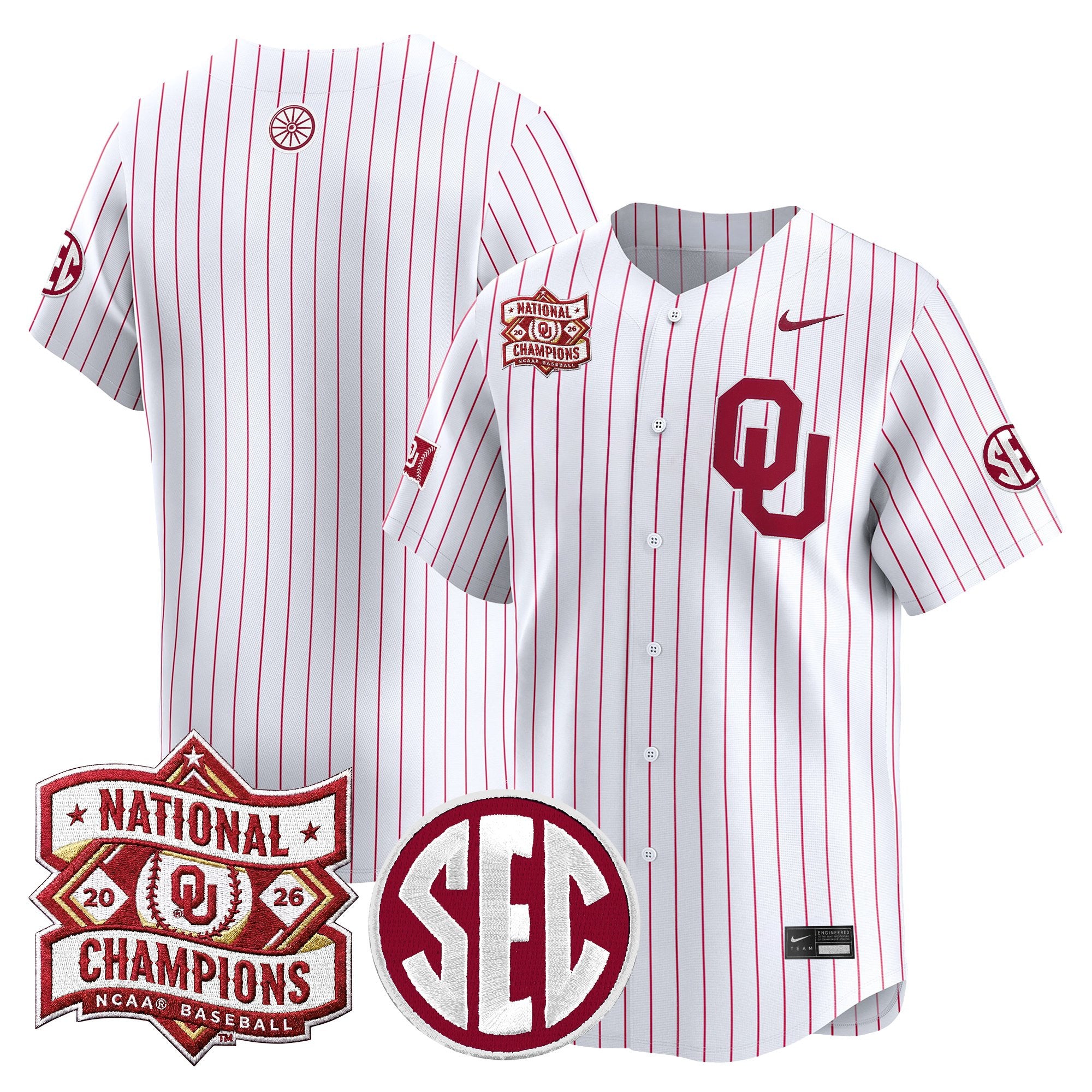 Men's Oklahoma Sooners 2026 National Champions Patch Vapor Premier Limited Jersey - All Stitched