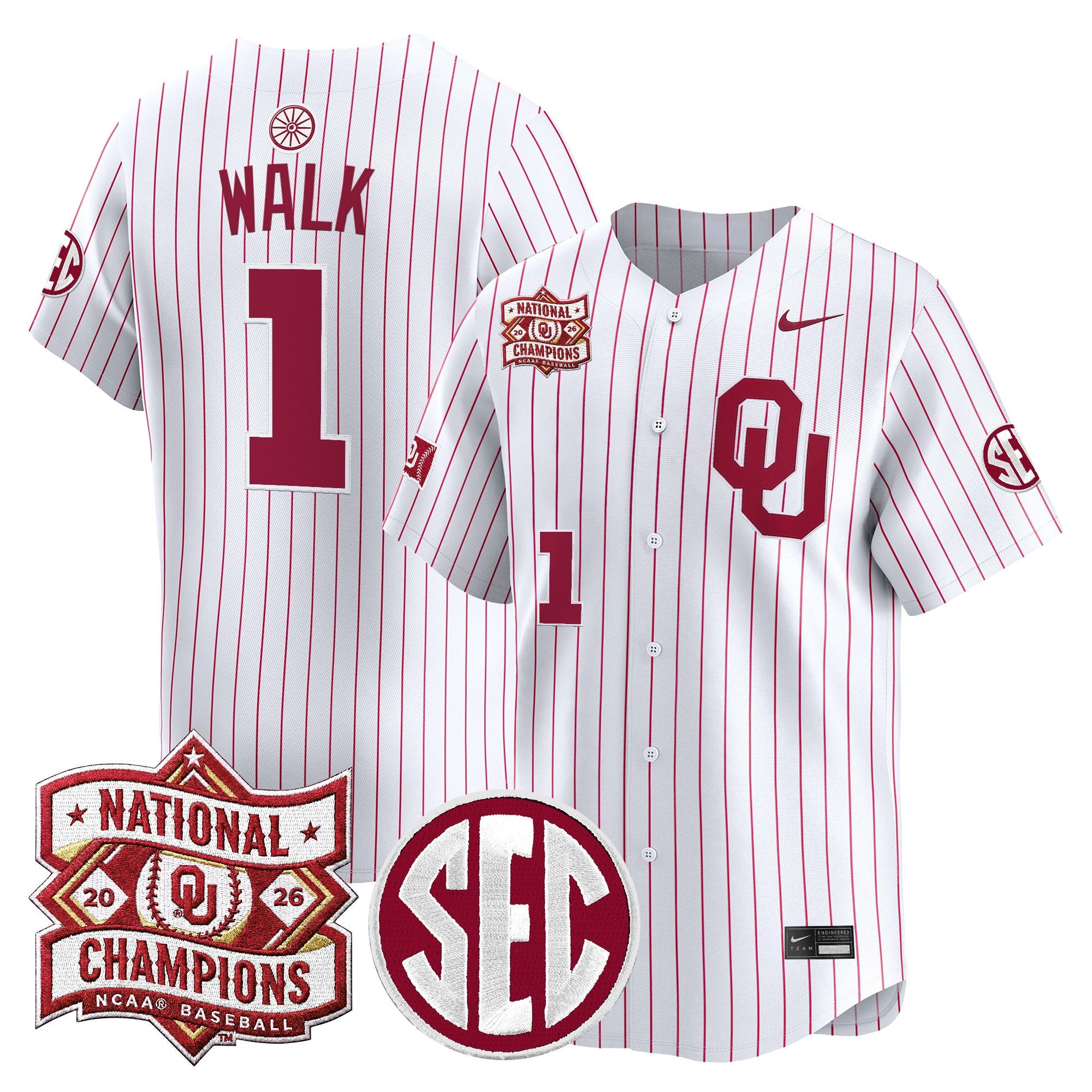 Men's Oklahoma Sooners 2026 National Champions Patch Vapor Premier Limited Jersey - All Stitched
