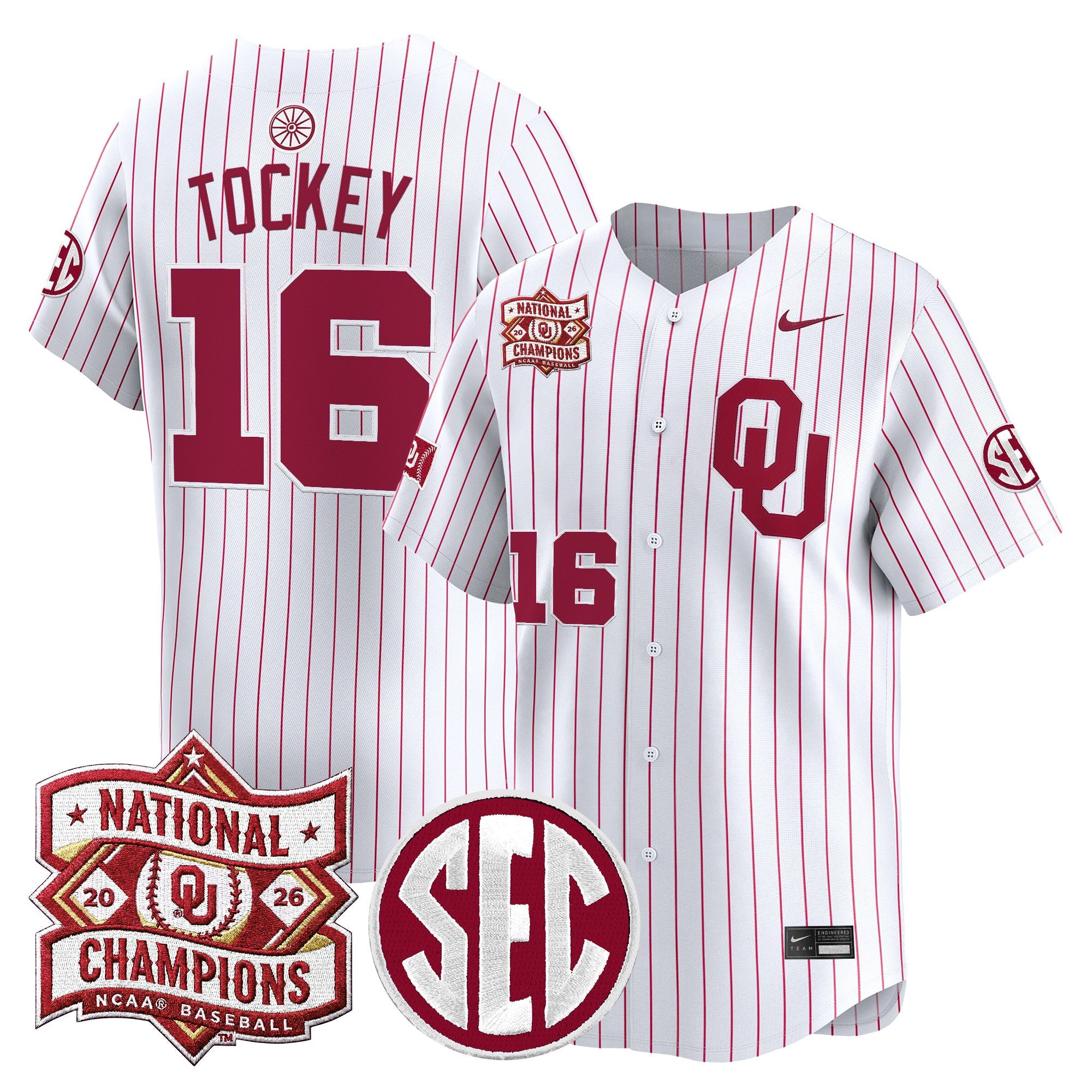 Men's Oklahoma Sooners 2026 National Champions Patch Vapor Premier Limited Jersey - All Stitched