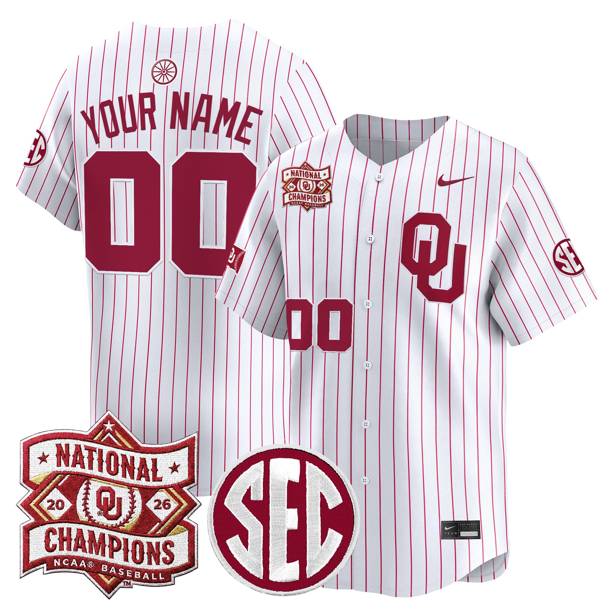 Oklahoma Sooners 2026 National Champions Patch Vapor Premier Limited Custom Jersey - All Stitched