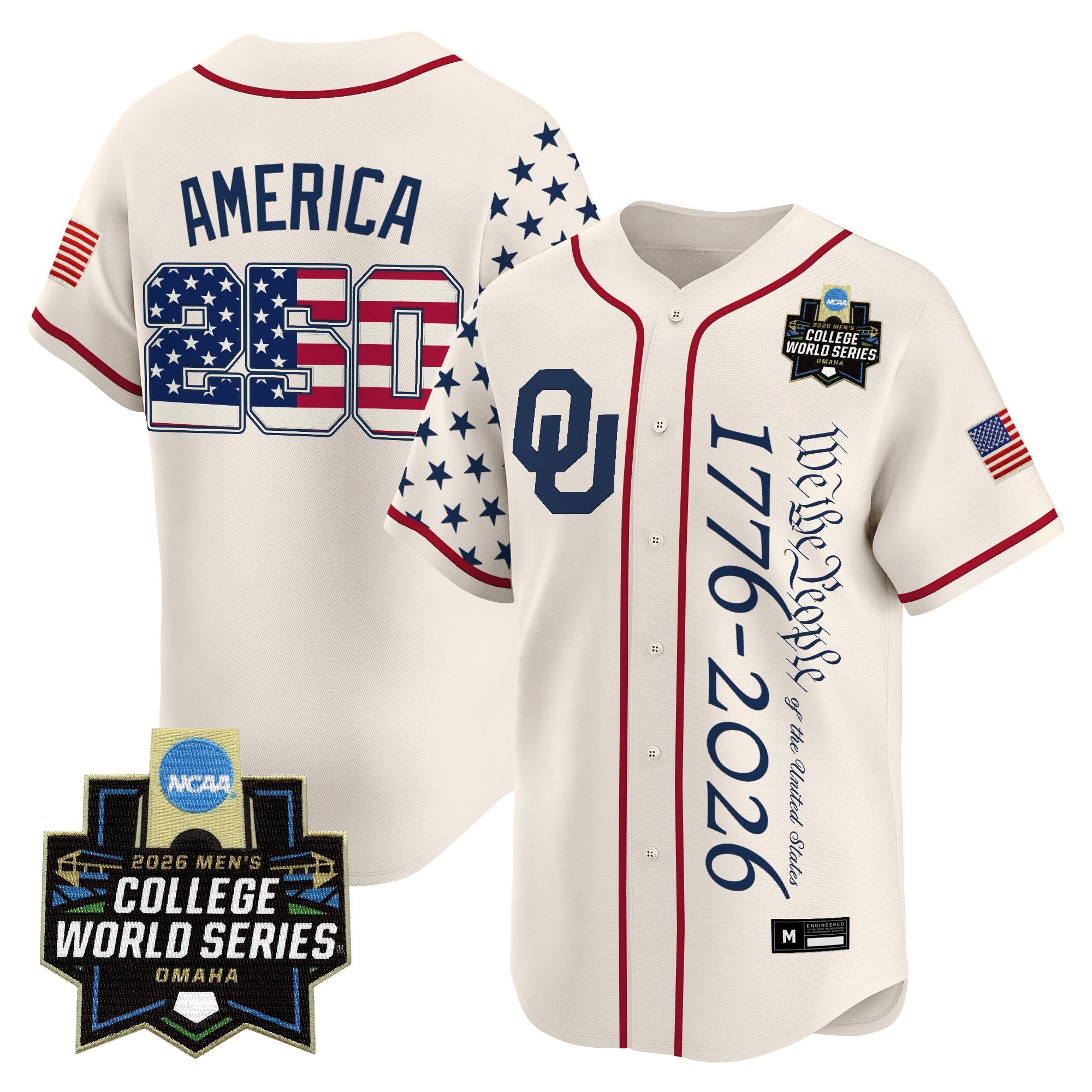 Men's Oklahoma Sooners 2026 World Series "America 250 Edition" Vapor Premier Limited Jersey V2 - All Stitched