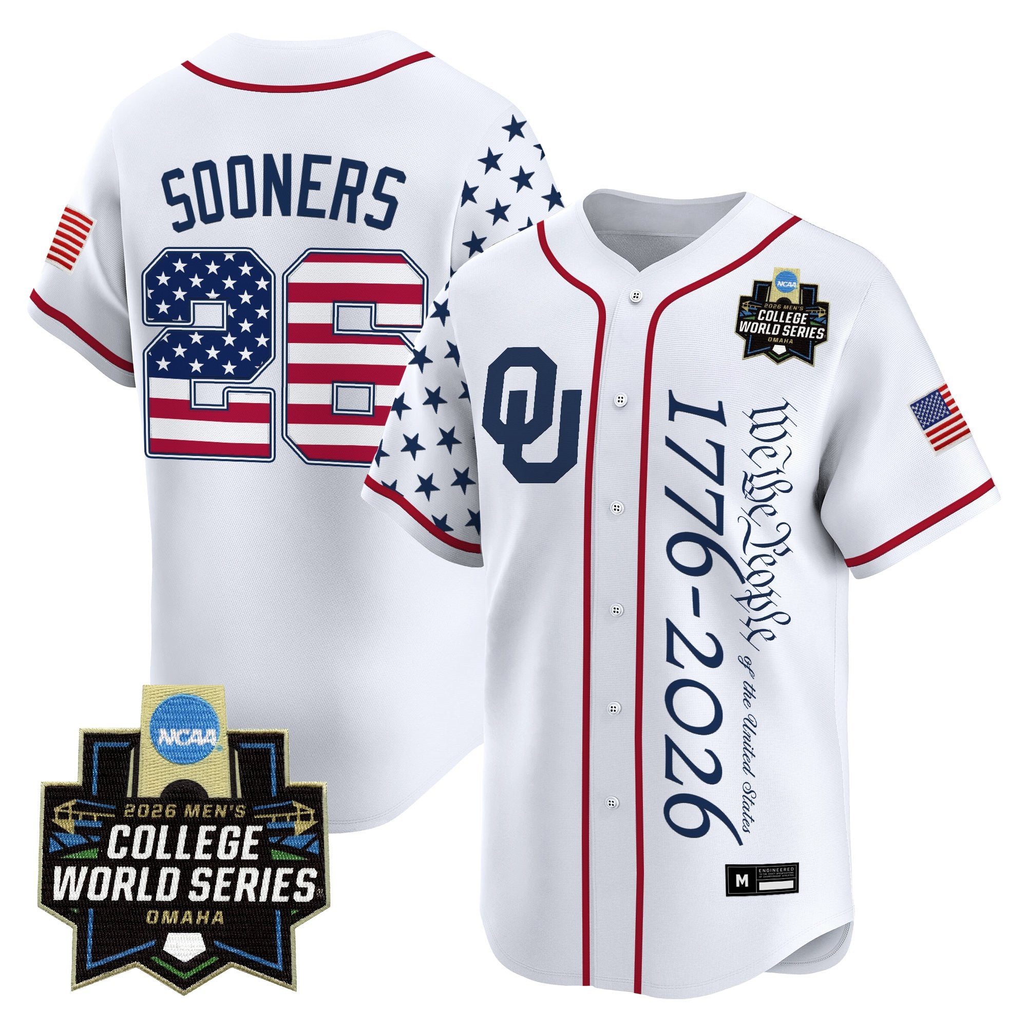 Men's Oklahoma Sooners 2026 World Series "America 250 Edition" Vapor Premier Limited Jersey V2 - All Stitched