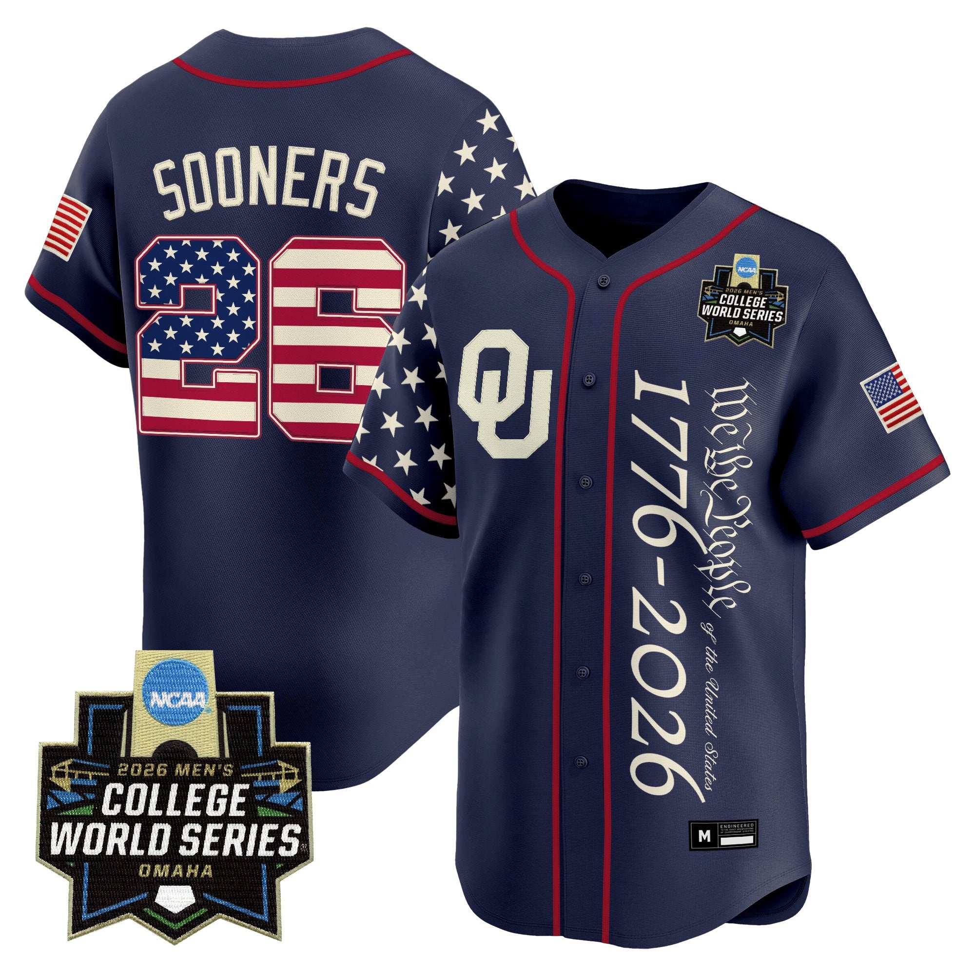 Men's Oklahoma Sooners 2026 World Series "America 250 Edition" Vapor Premier Limited Jersey V2 - All Stitched