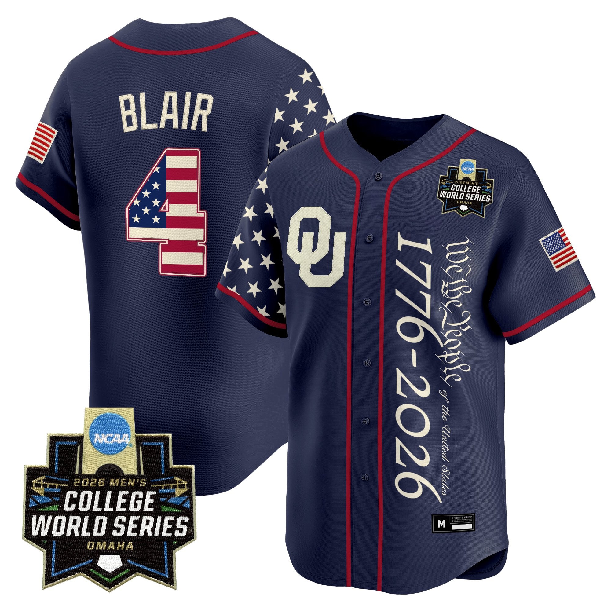 Men's Oklahoma Sooners 2026 World Series "America 250 Edition" Vapor Premier Limited Jersey V2 - All Stitched