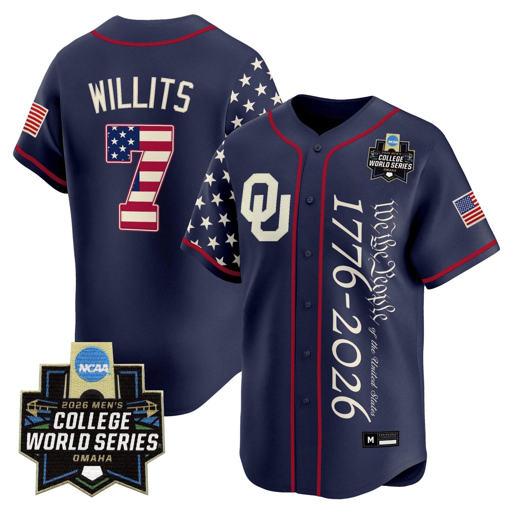 Men's Oklahoma Sooners 2026 World Series "America 250 Edition" Vapor Premier Limited Jersey V2 - All Stitched