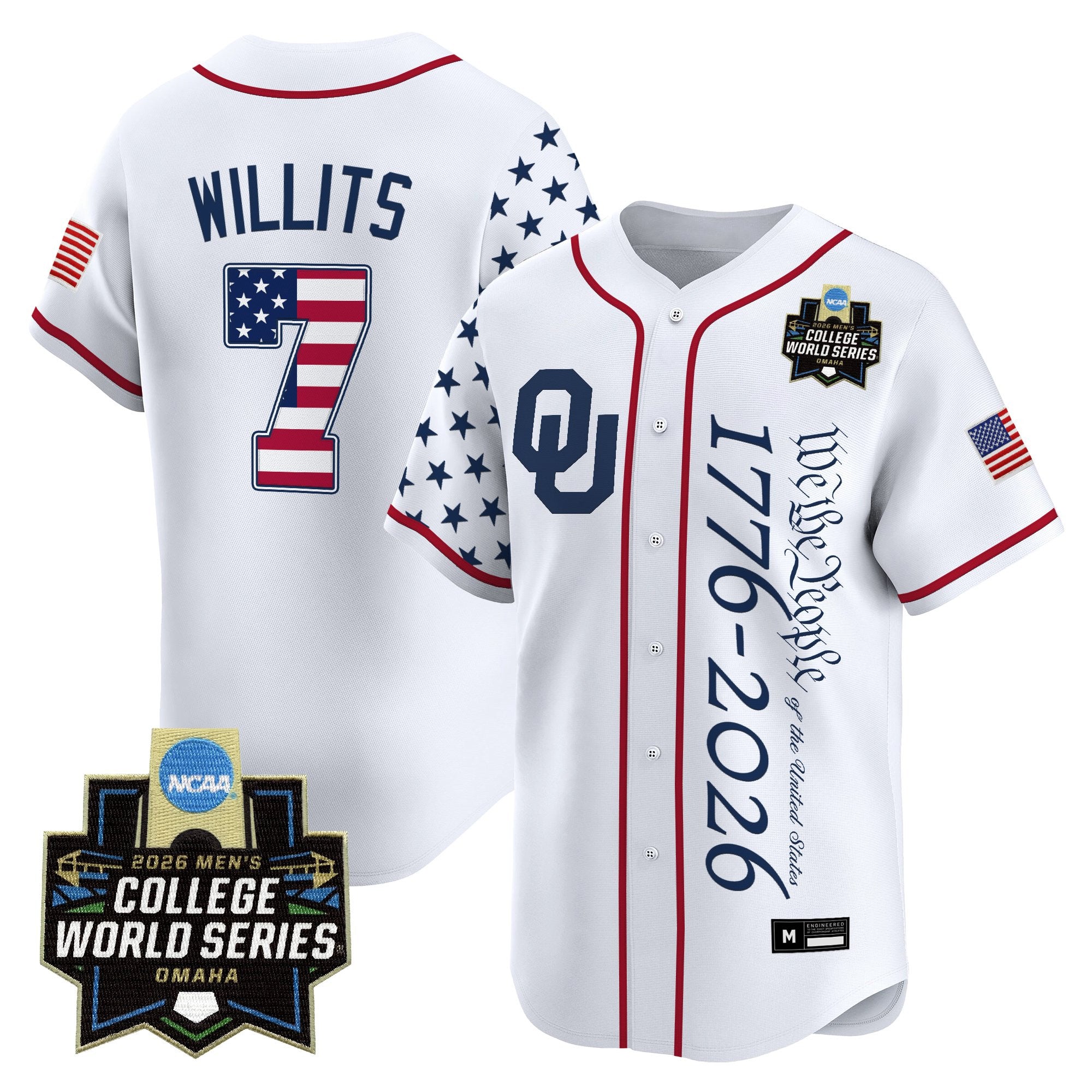 Men's Oklahoma Sooners 2026 World Series "America 250 Edition" Vapor Premier Limited Jersey V2 - All Stitched