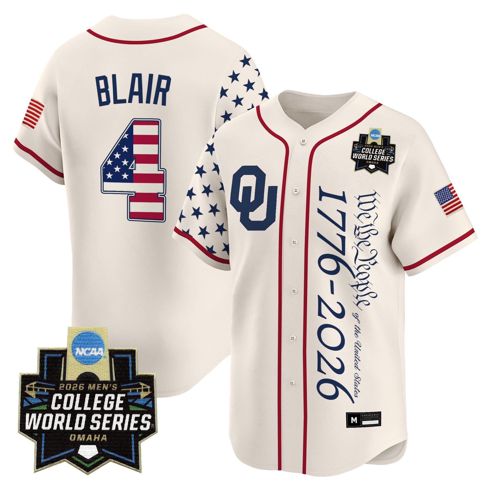 Men's Oklahoma Sooners 2026 World Series "America 250 Edition" Vapor Premier Limited Jersey V2 - All Stitched