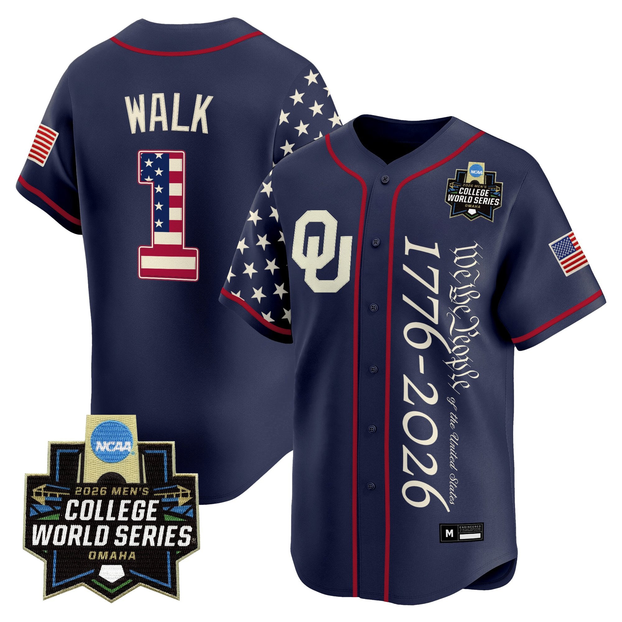 Men's Oklahoma Sooners 2026 World Series "America 250 Edition" Vapor Premier Limited Jersey V2 - All Stitched
