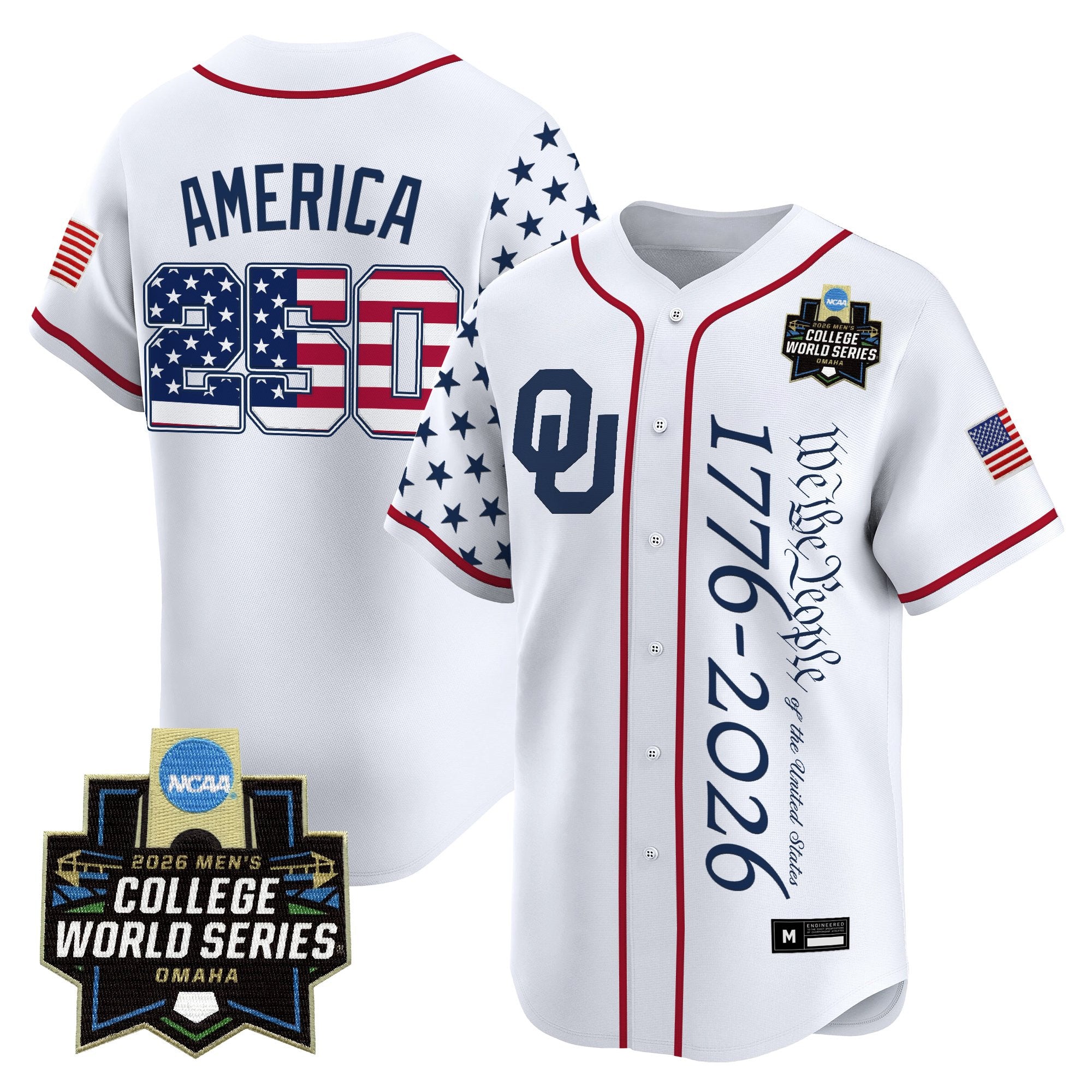 Men's Oklahoma Sooners 2026 World Series "America 250 Edition" Vapor Premier Limited Jersey V2 - All Stitched