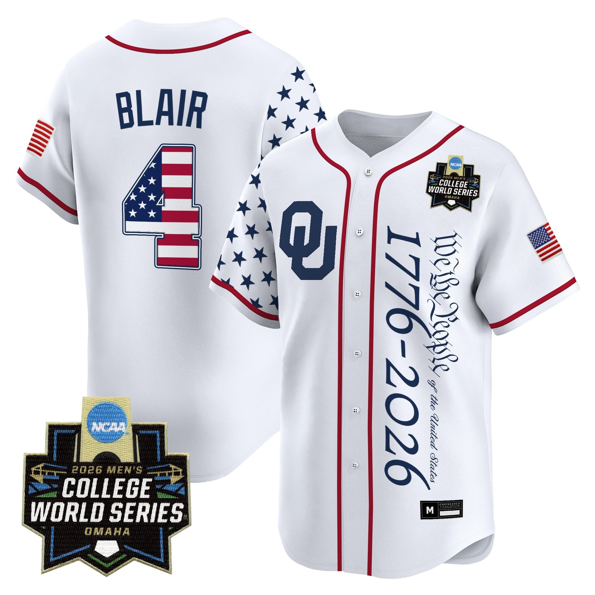 Men's Oklahoma Sooners 2026 World Series "America 250 Edition" Vapor Premier Limited Jersey V2 - All Stitched