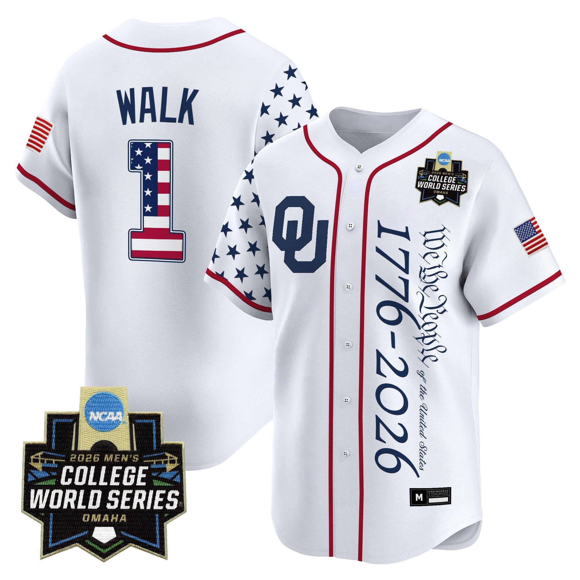 Men's Oklahoma Sooners 2026 World Series "America 250 Edition" Vapor Premier Limited Jersey V2 - All Stitched