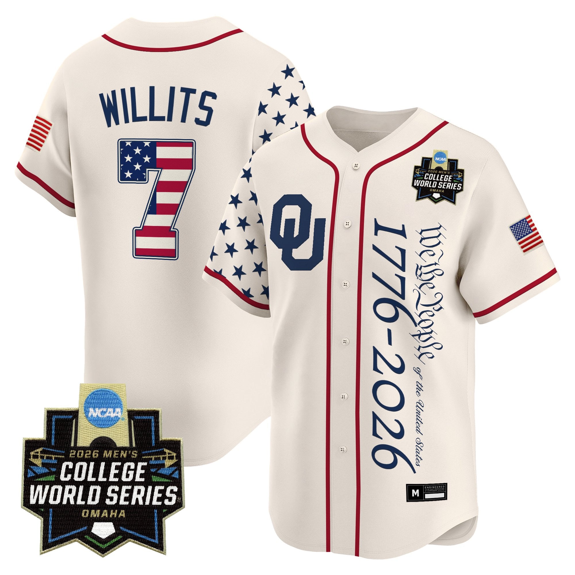 Men's Oklahoma Sooners 2026 World Series "America 250 Edition" Vapor Premier Limited Jersey V2 - All Stitched