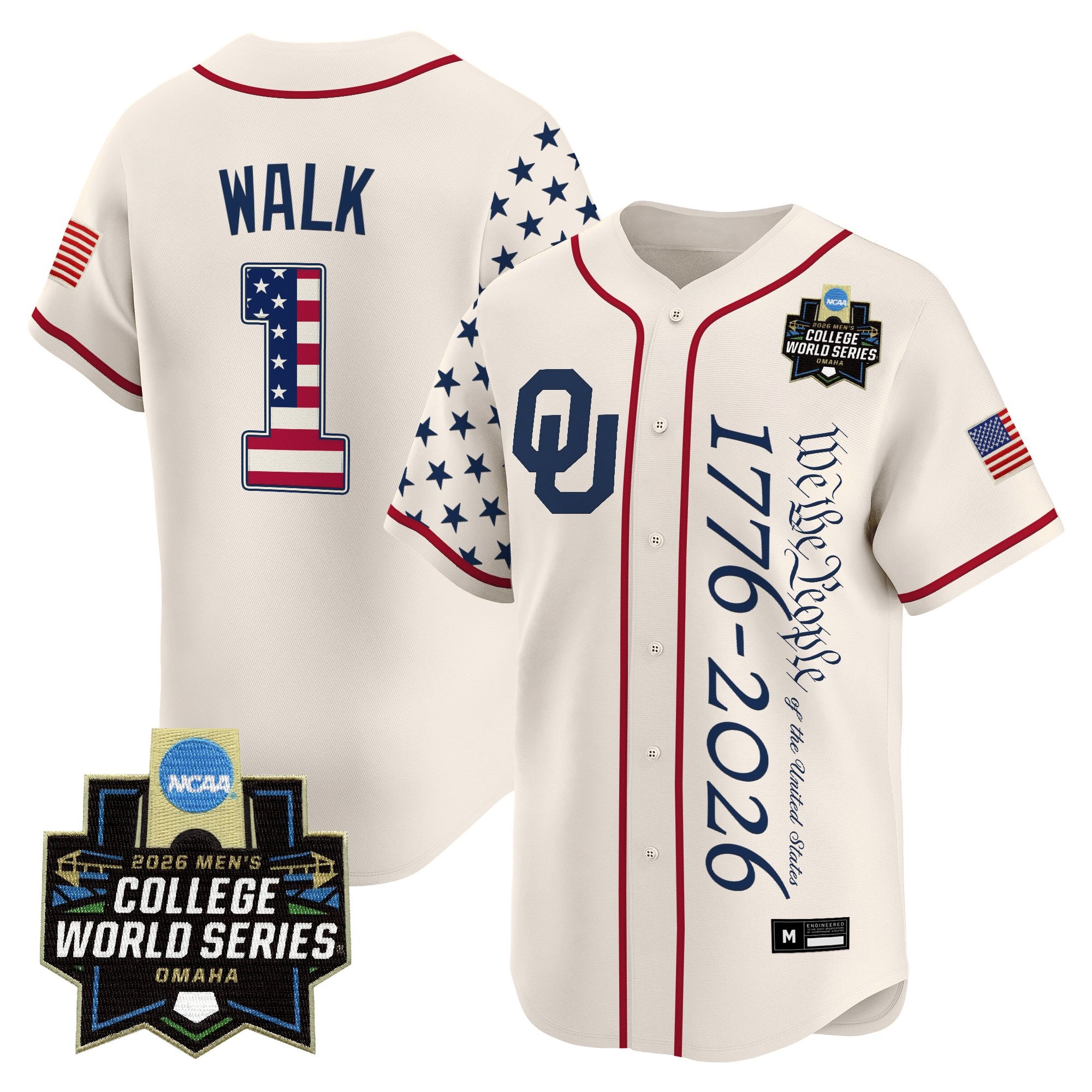 Men's Oklahoma Sooners 2026 World Series "America 250 Edition" Vapor Premier Limited Jersey V2 - All Stitched