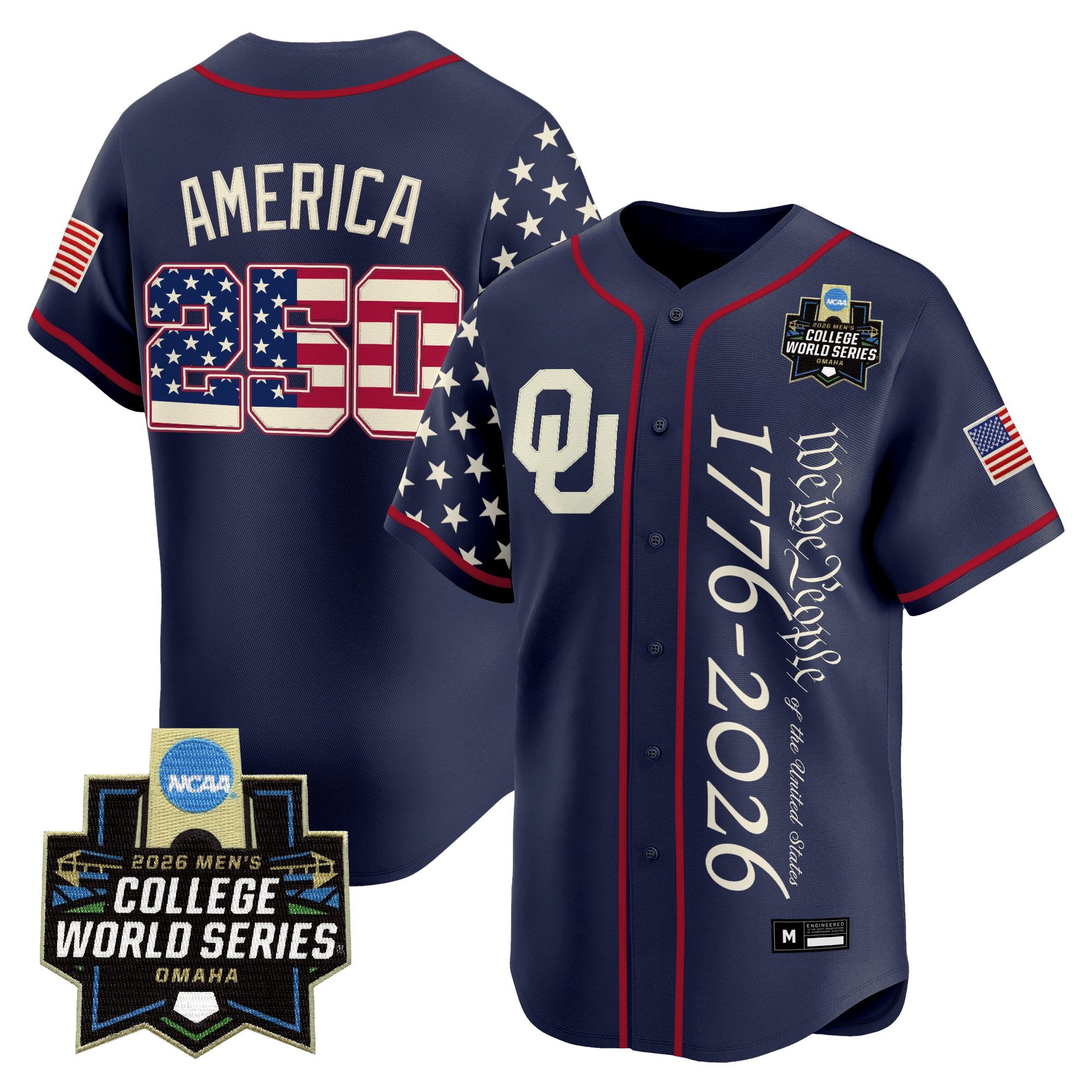Men's Oklahoma Sooners 2026 World Series "America 250 Edition" Vapor Premier Limited Jersey V2 - All Stitched