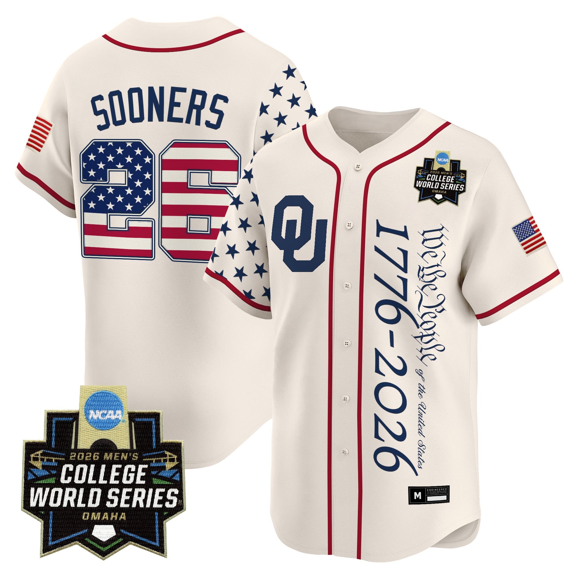 Men's Oklahoma Sooners 2026 World Series "America 250 Edition" Vapor Premier Limited Jersey V2 - All Stitched