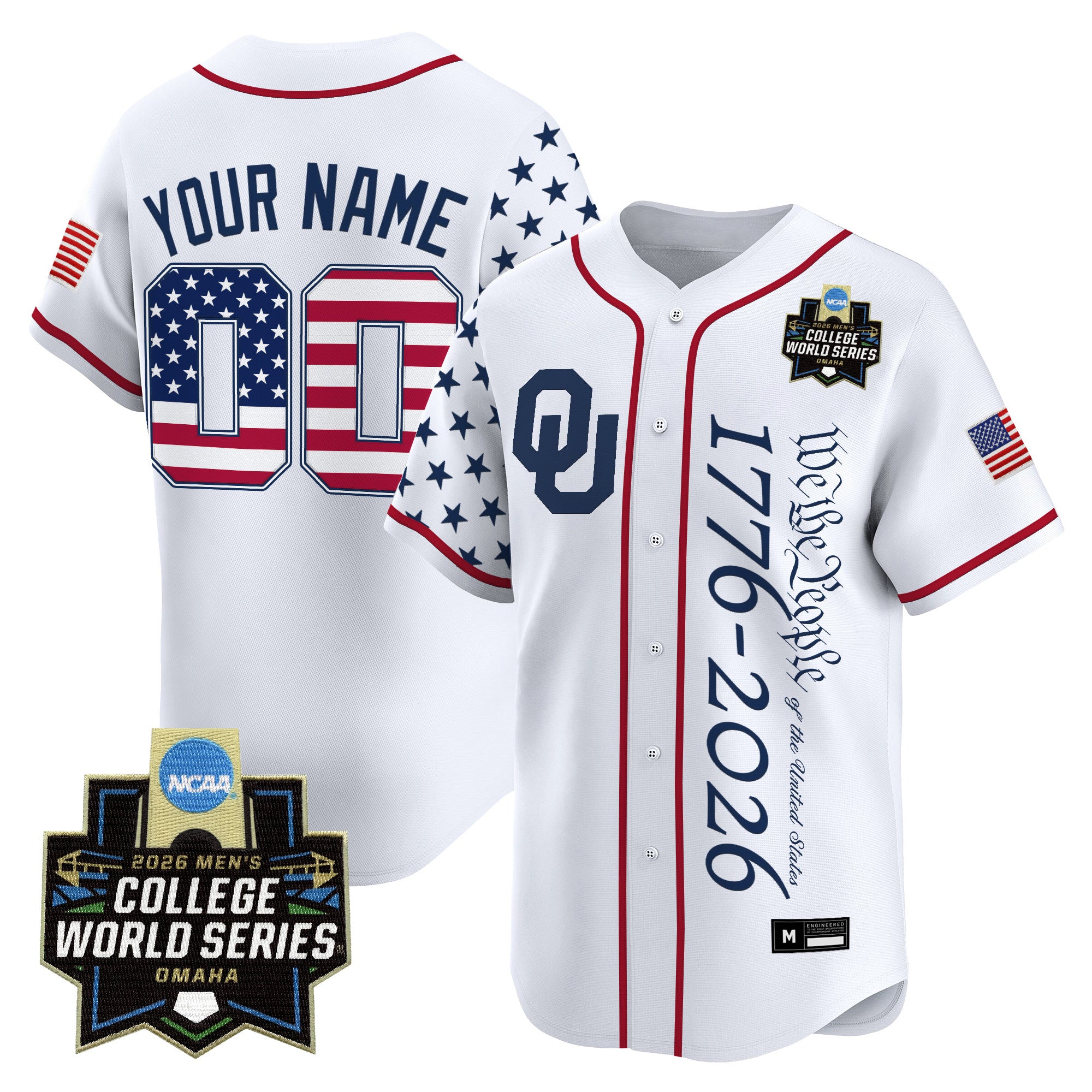 Oklahoma Sooners 2026 World Series "America 250 Edition" Vapor Premier Limited Custom Jersey V2 - All Stitched