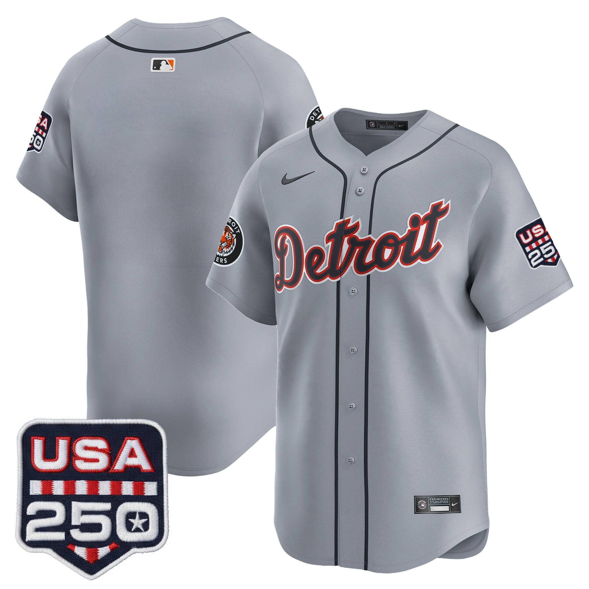 Men's Detroit Tigers USA 250 Fourth of July Vapor Premier Limited Jersey - All Stitched