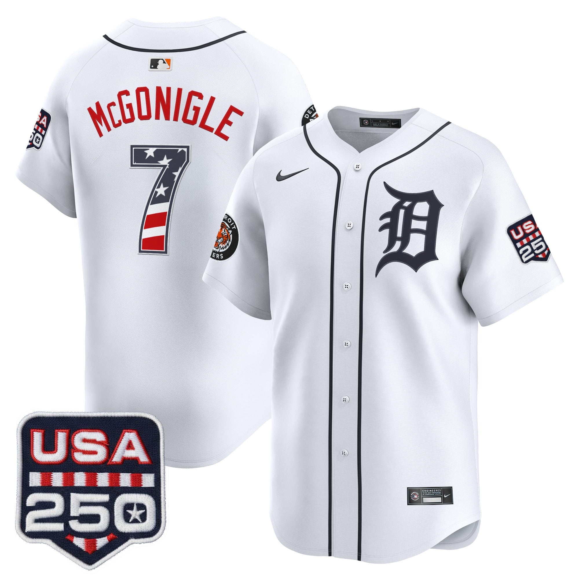 Men's Detroit Tigers USA 250 Fourth of July Vapor Premier Limited Jersey - All Stitched