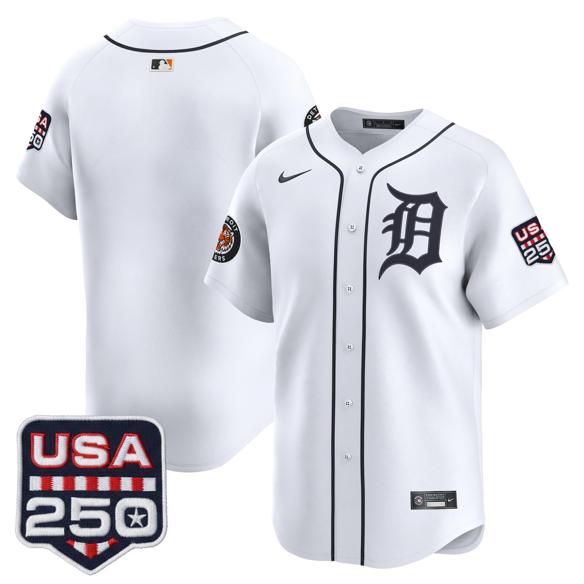 Men's Detroit Tigers USA 250 Fourth of July Vapor Premier Limited Jersey - All Stitched