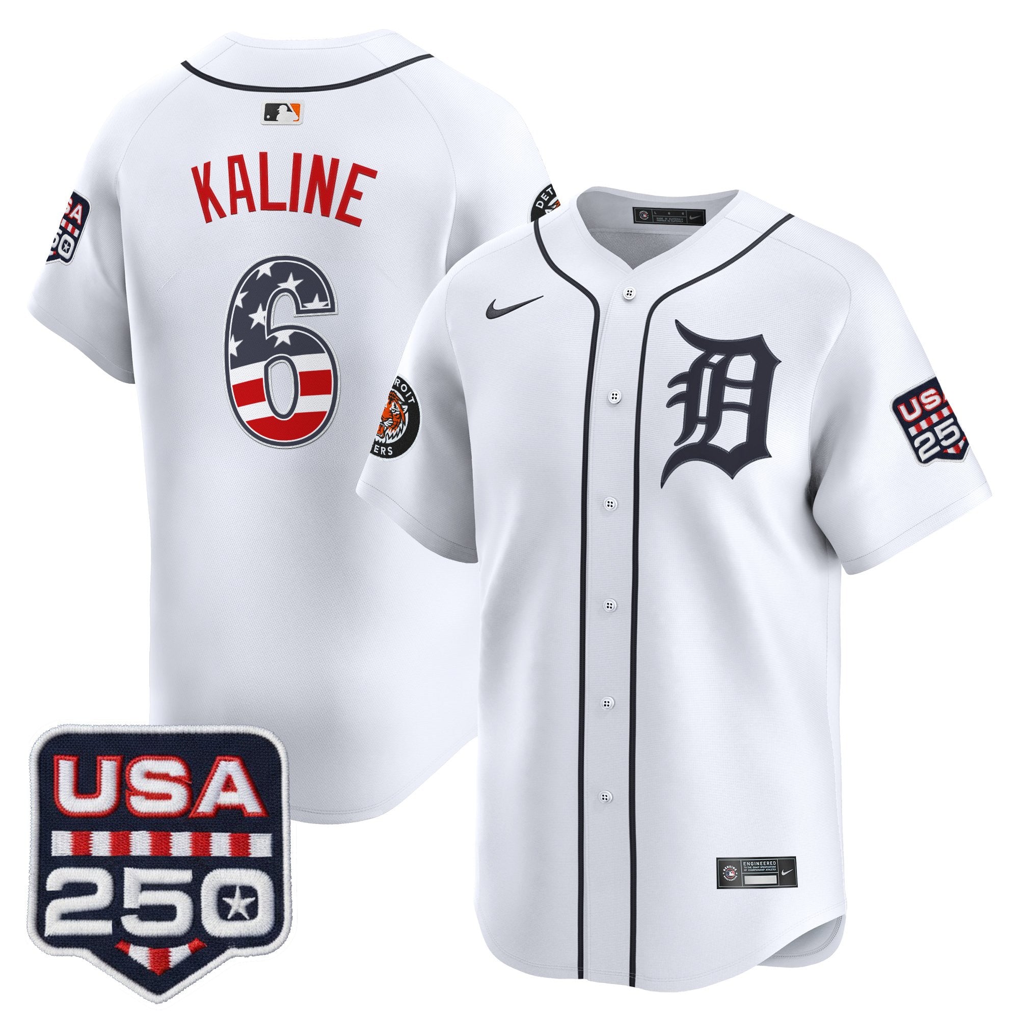 Men's Detroit Tigers USA 250 Fourth of July Vapor Premier Limited Jersey - All Stitched