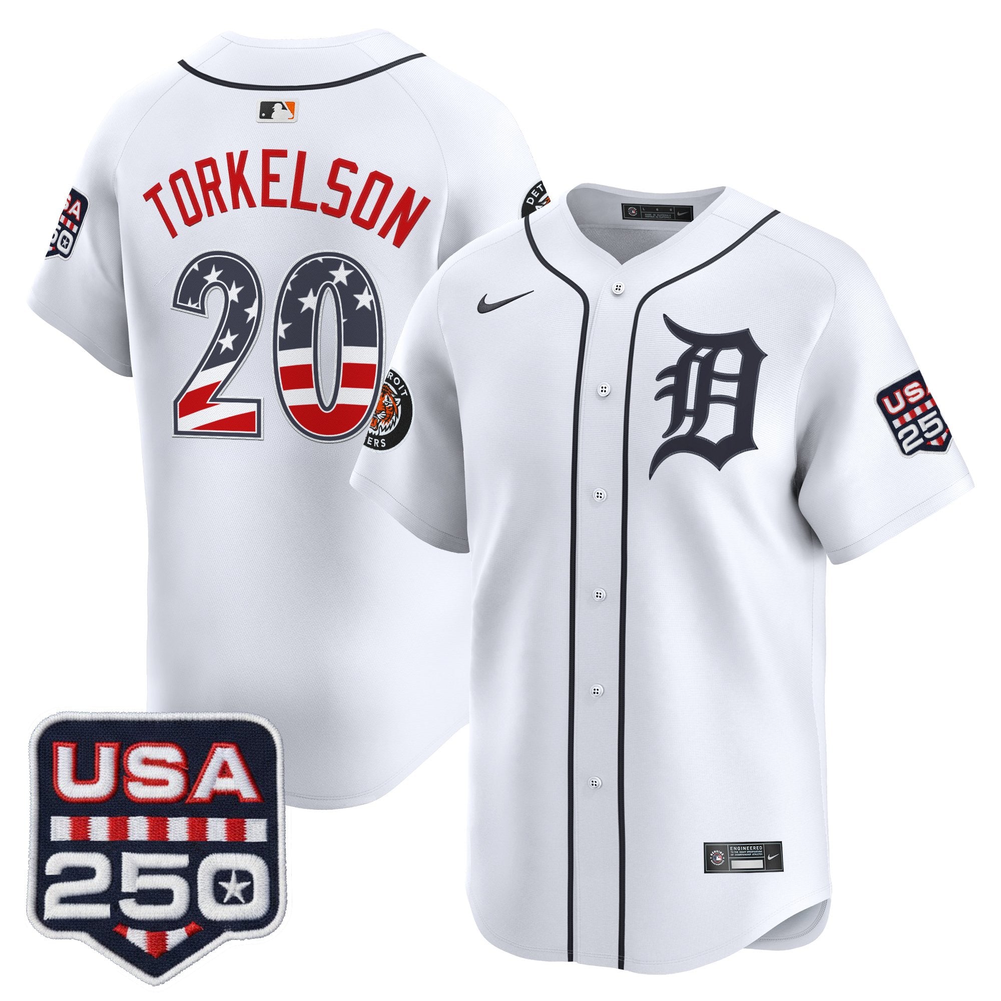 Men's Detroit Tigers USA 250 Fourth of July Vapor Premier Limited Jersey - All Stitched