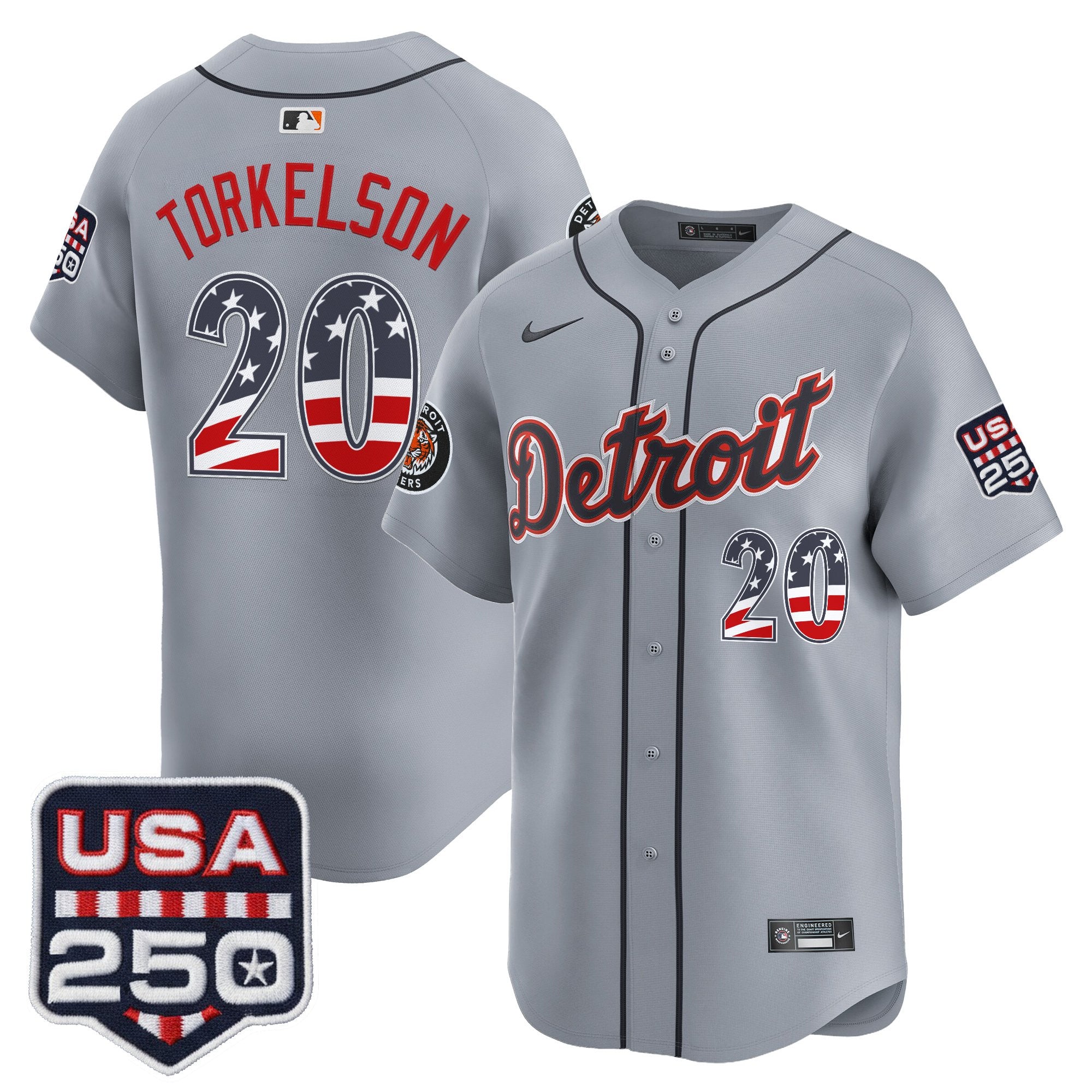 Men's Detroit Tigers USA 250 Fourth of July Vapor Premier Limited Jersey - All Stitched