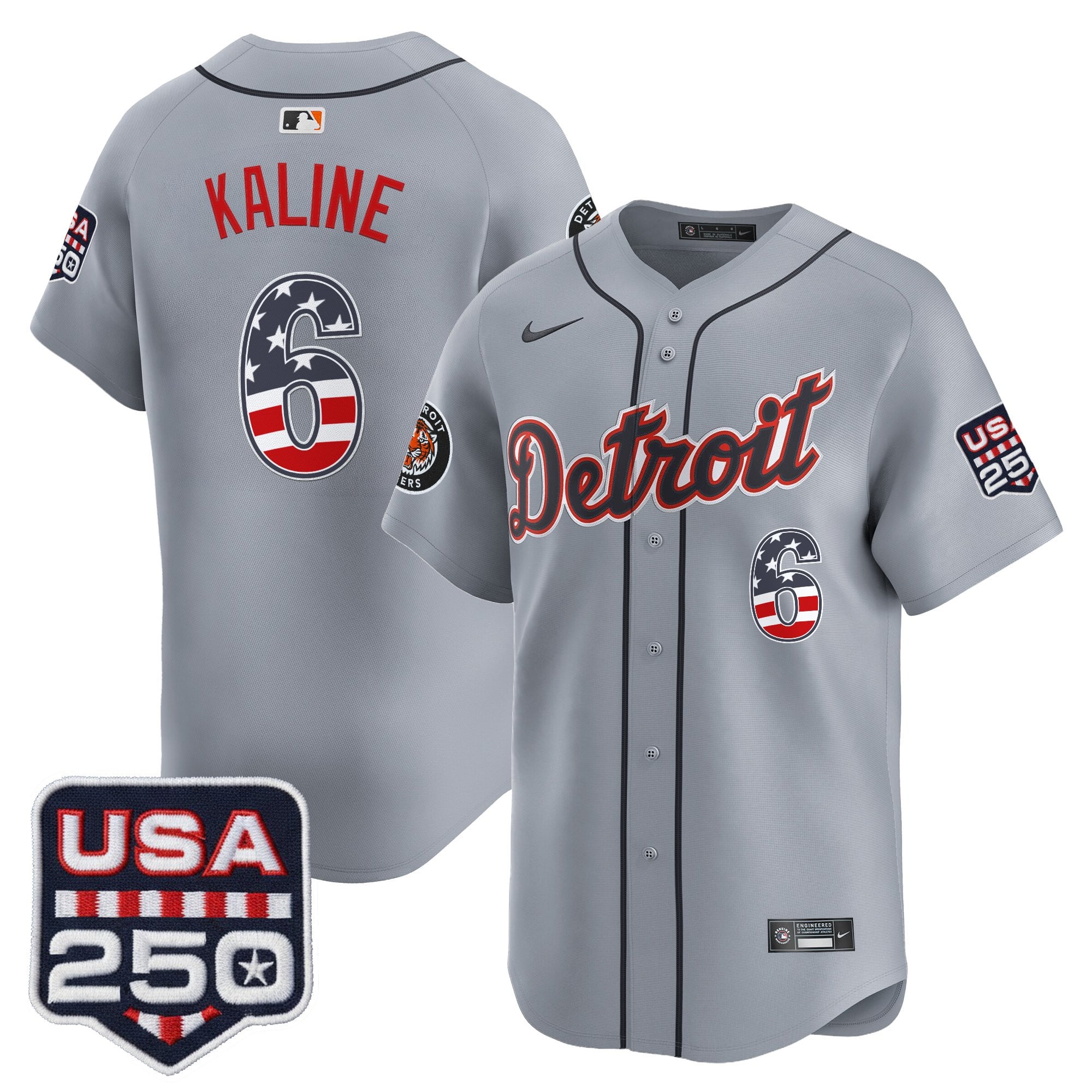 Men's Detroit Tigers USA 250 Fourth of July Vapor Premier Limited Jersey - All Stitched
