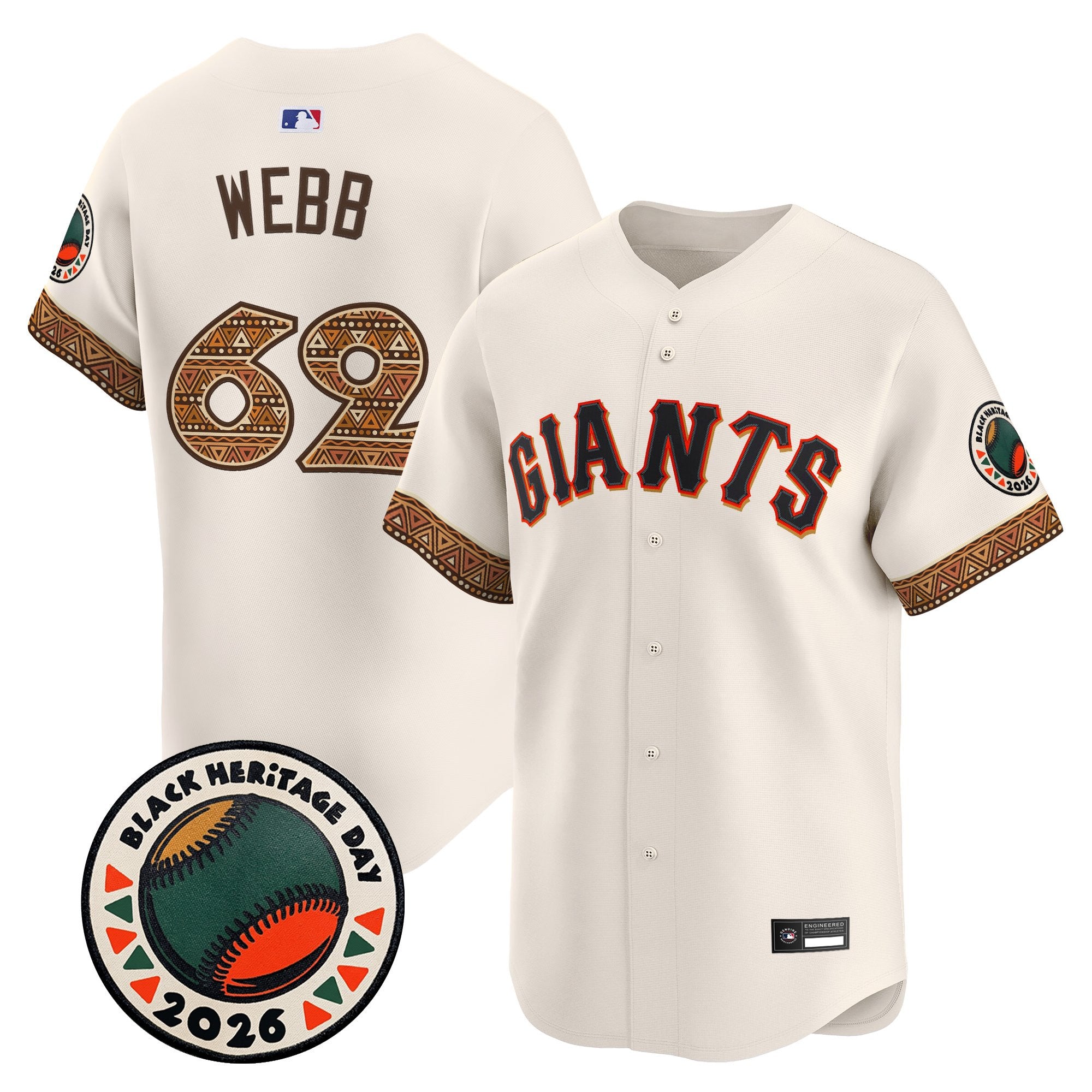 Men's San Francisco Giants 2026 Black Heritage Day Vapor Premier Limited Jersey - Stitched