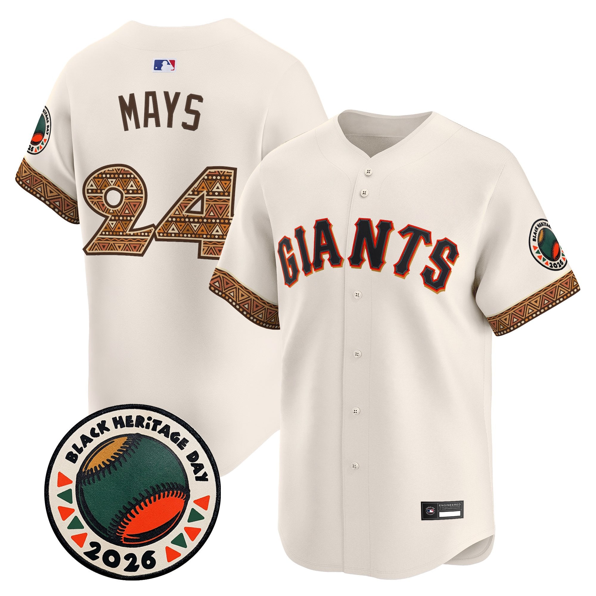 Men's San Francisco Giants 2026 Black Heritage Day Vapor Premier Limited Jersey - Stitched