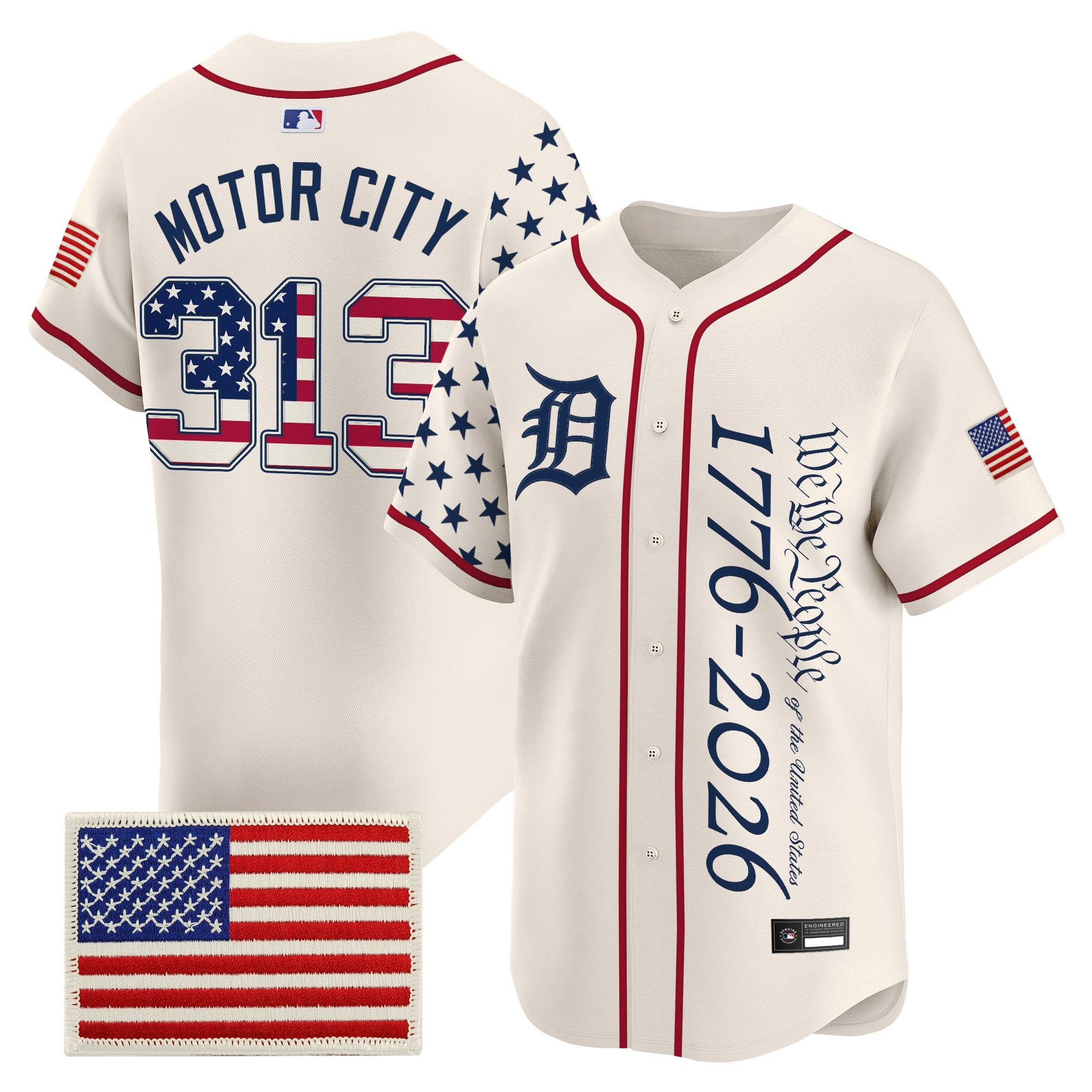 Men's Detroit Tigers "America250 Edition" Vapor Premier Limited Jersey V2 - All Stitched