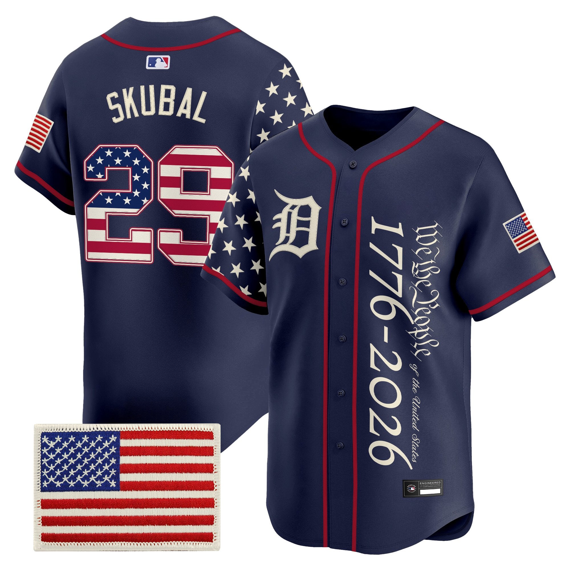 Men's Detroit Tigers "America250 Edition" Vapor Premier Limited Jersey V2 - All Stitched