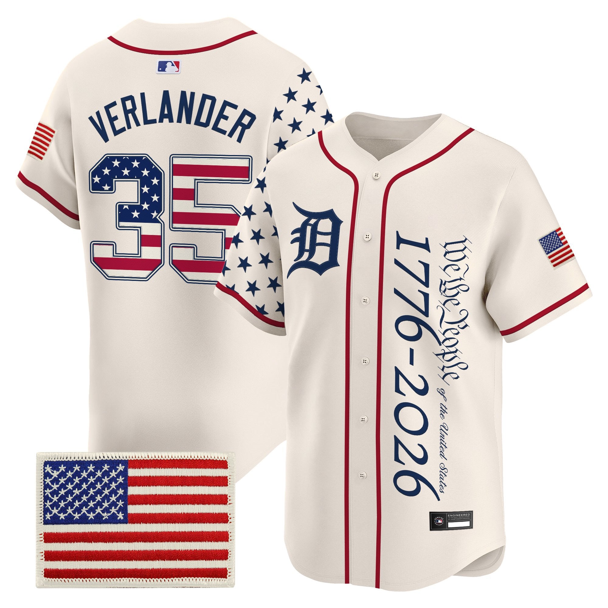 Men's Detroit Tigers "America250 Edition" Vapor Premier Limited Jersey V2 - All Stitched