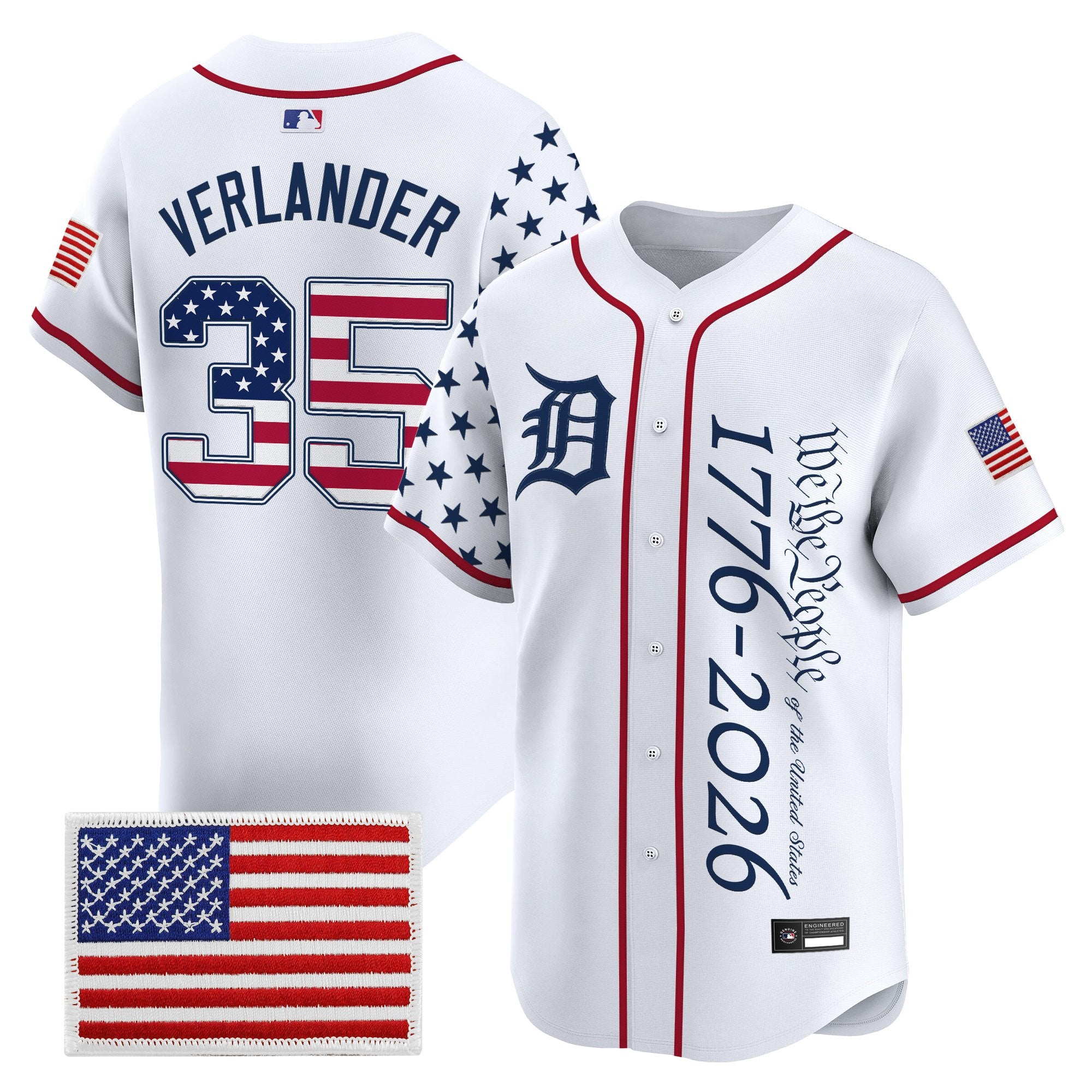 Men's Detroit Tigers "America250 Edition" Vapor Premier Limited Jersey V2 - All Stitched