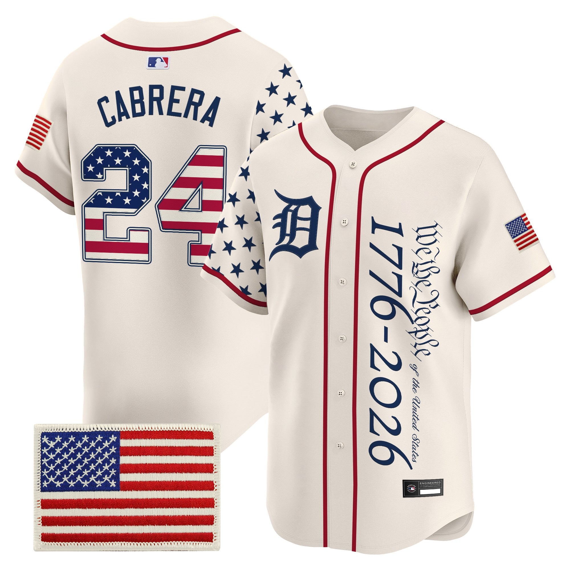 Men's Detroit Tigers "America250 Edition" Vapor Premier Limited Jersey V2 - All Stitched