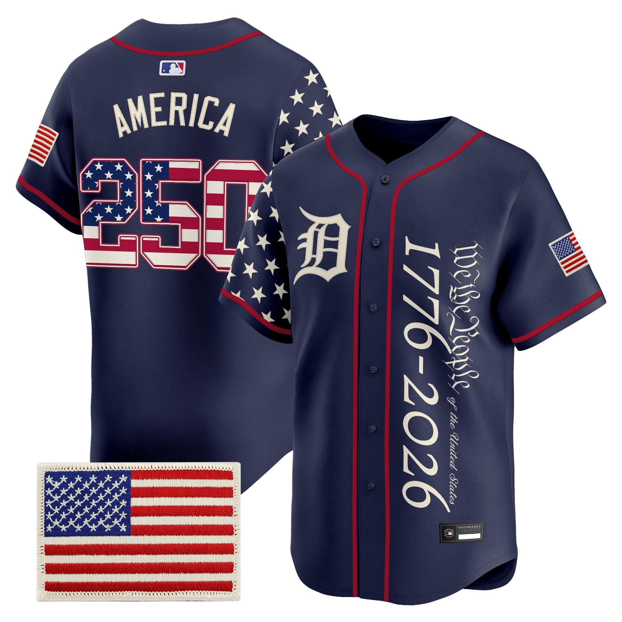 Men's Detroit Tigers "America250 Edition" Vapor Premier Limited Jersey V2 - All Stitched