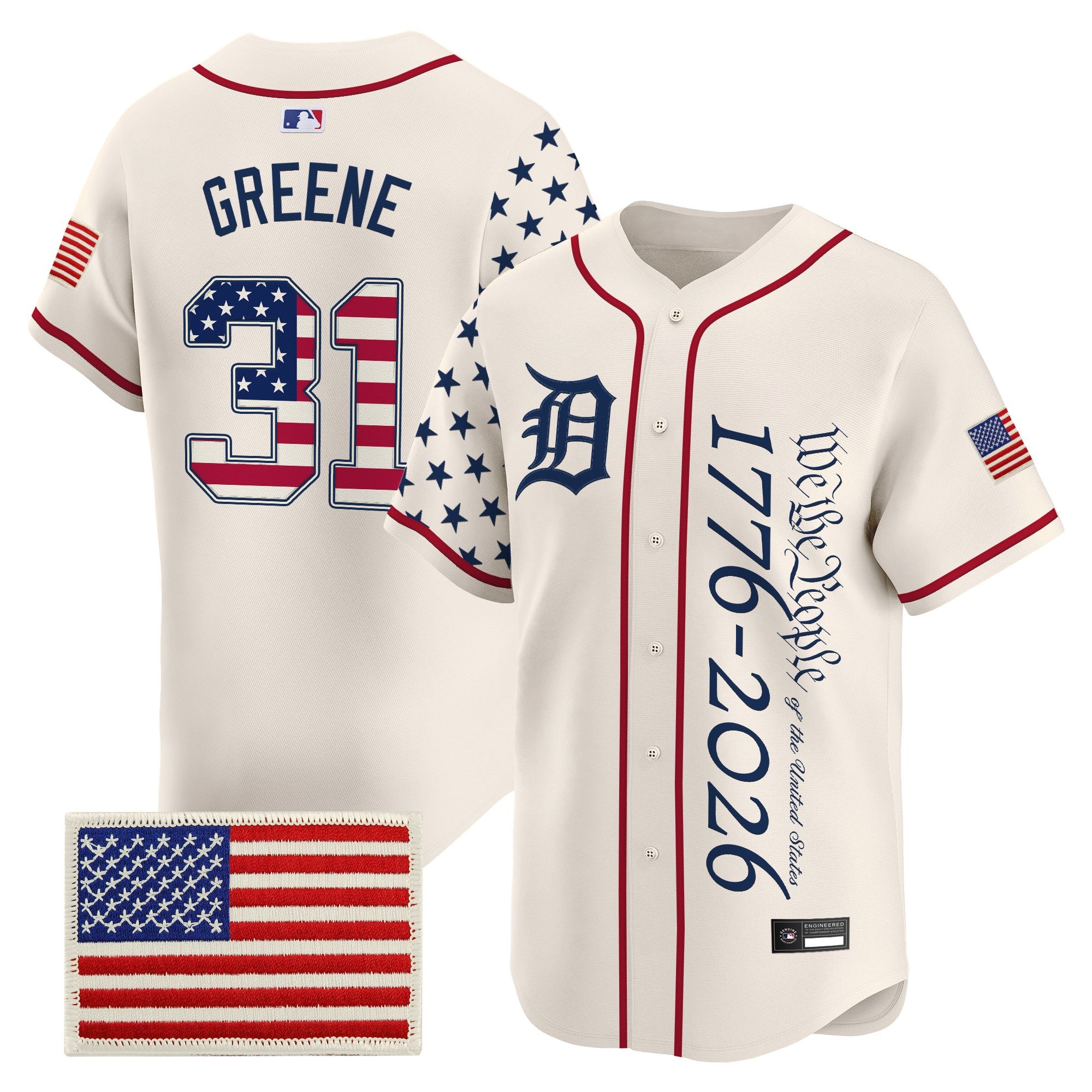 Men's Detroit Tigers "America250 Edition" Vapor Premier Limited Jersey V2 - All Stitched