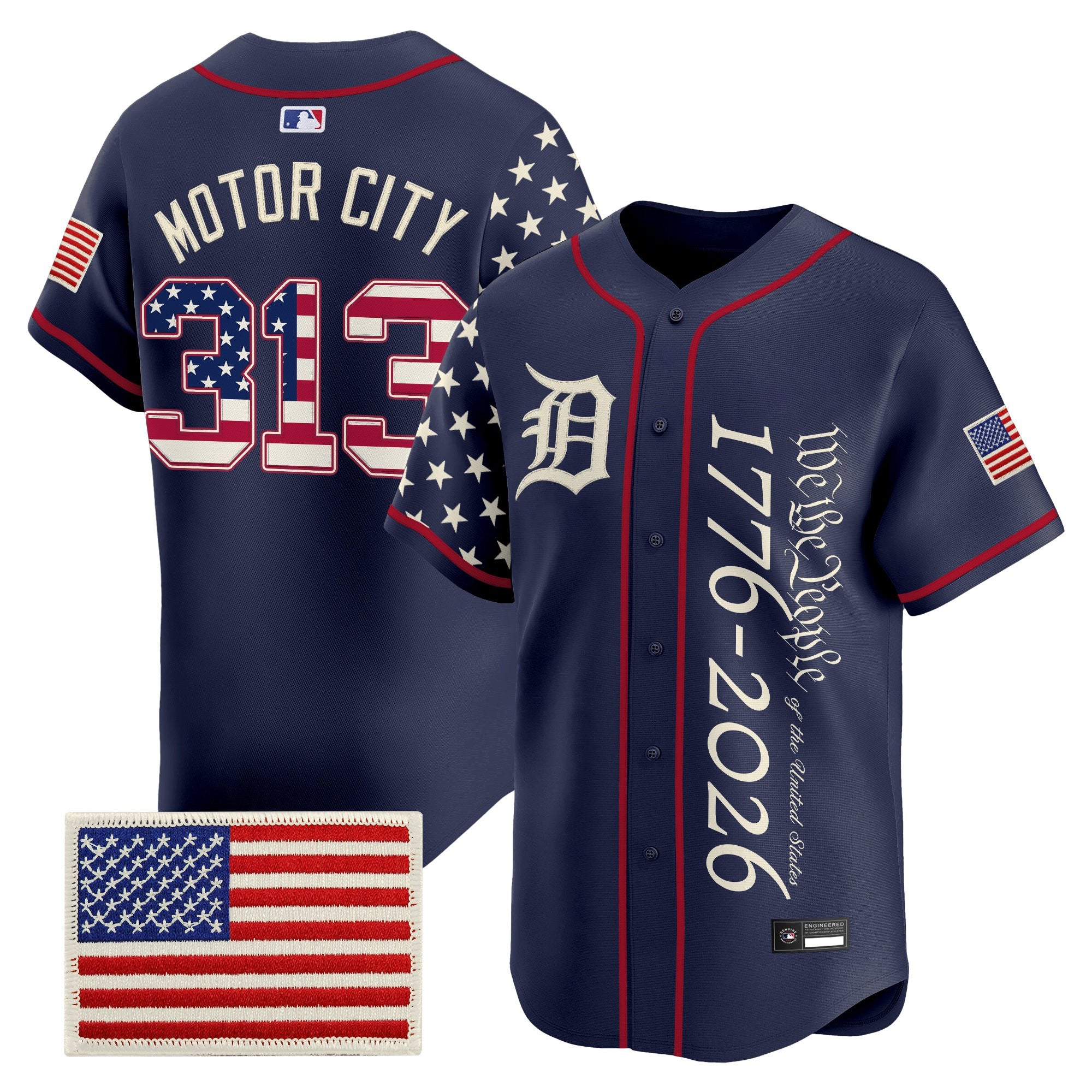 Men's Detroit Tigers "America250 Edition" Vapor Premier Limited Jersey V2 - All Stitched