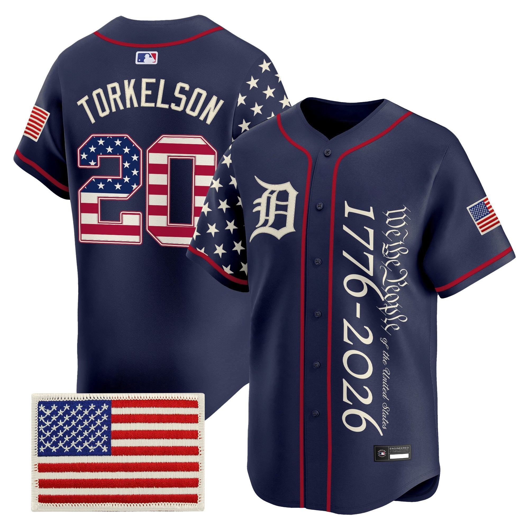 Men's Detroit Tigers "America250 Edition" Vapor Premier Limited Jersey V2 - All Stitched