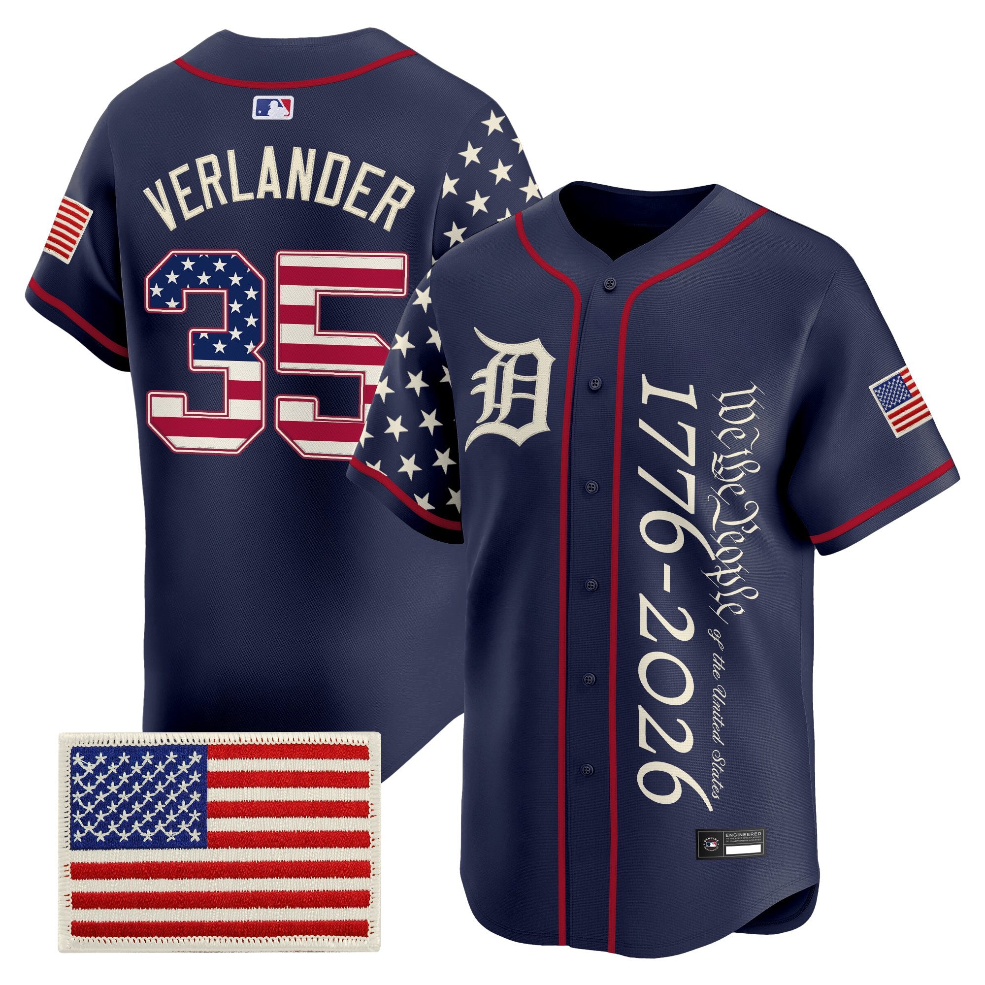 Men's Detroit Tigers "America250 Edition" Vapor Premier Limited Jersey V2 - All Stitched