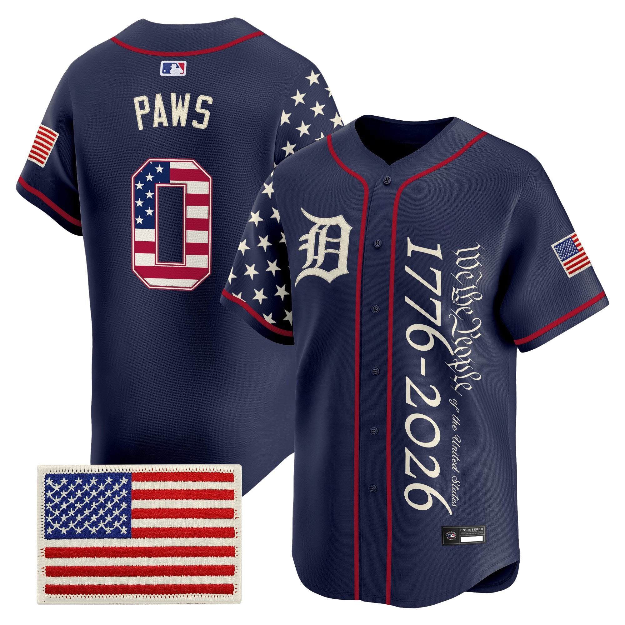 Men's Detroit Tigers "America250 Edition" Vapor Premier Limited Jersey V2 - All Stitched