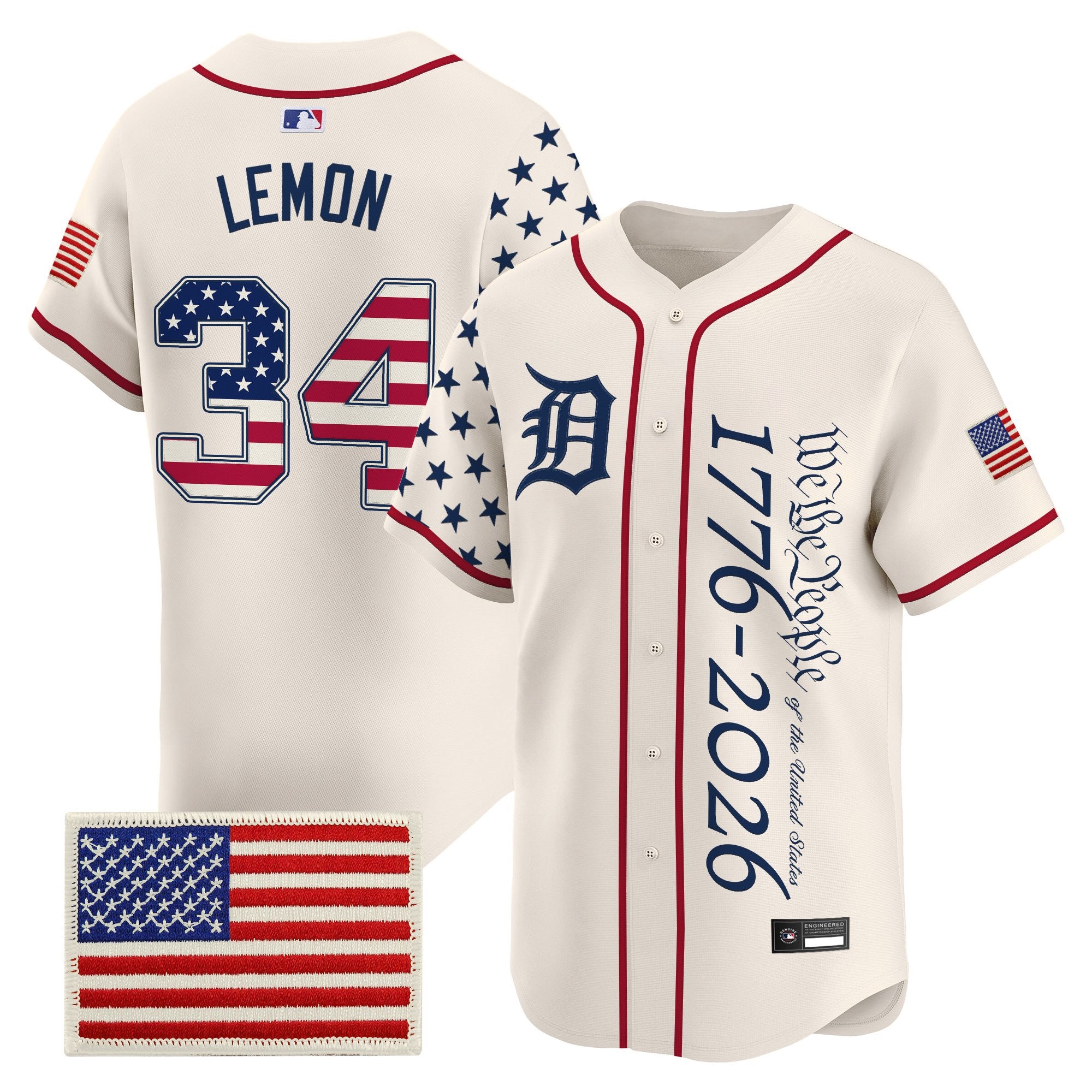 Men's Detroit Tigers "America250 Edition" Vapor Premier Limited Jersey V2 - All Stitched