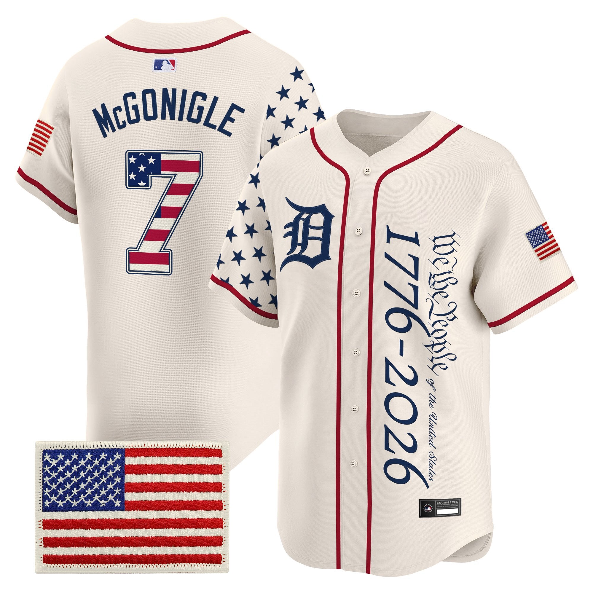 Men's Detroit Tigers "America250 Edition" Vapor Premier Limited Jersey V2 - All Stitched