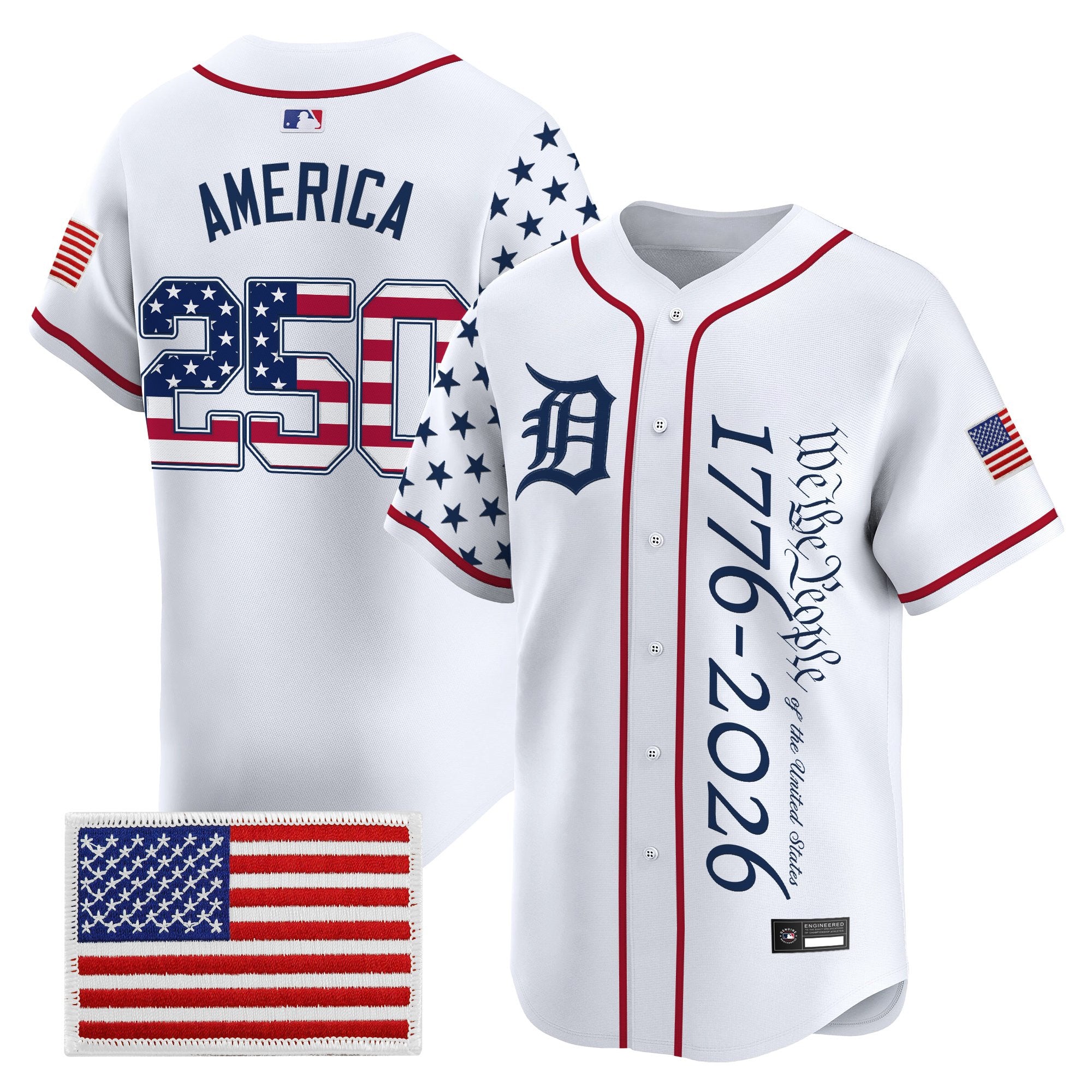 Men's Detroit Tigers "America250 Edition" Vapor Premier Limited Jersey V2 - All Stitched