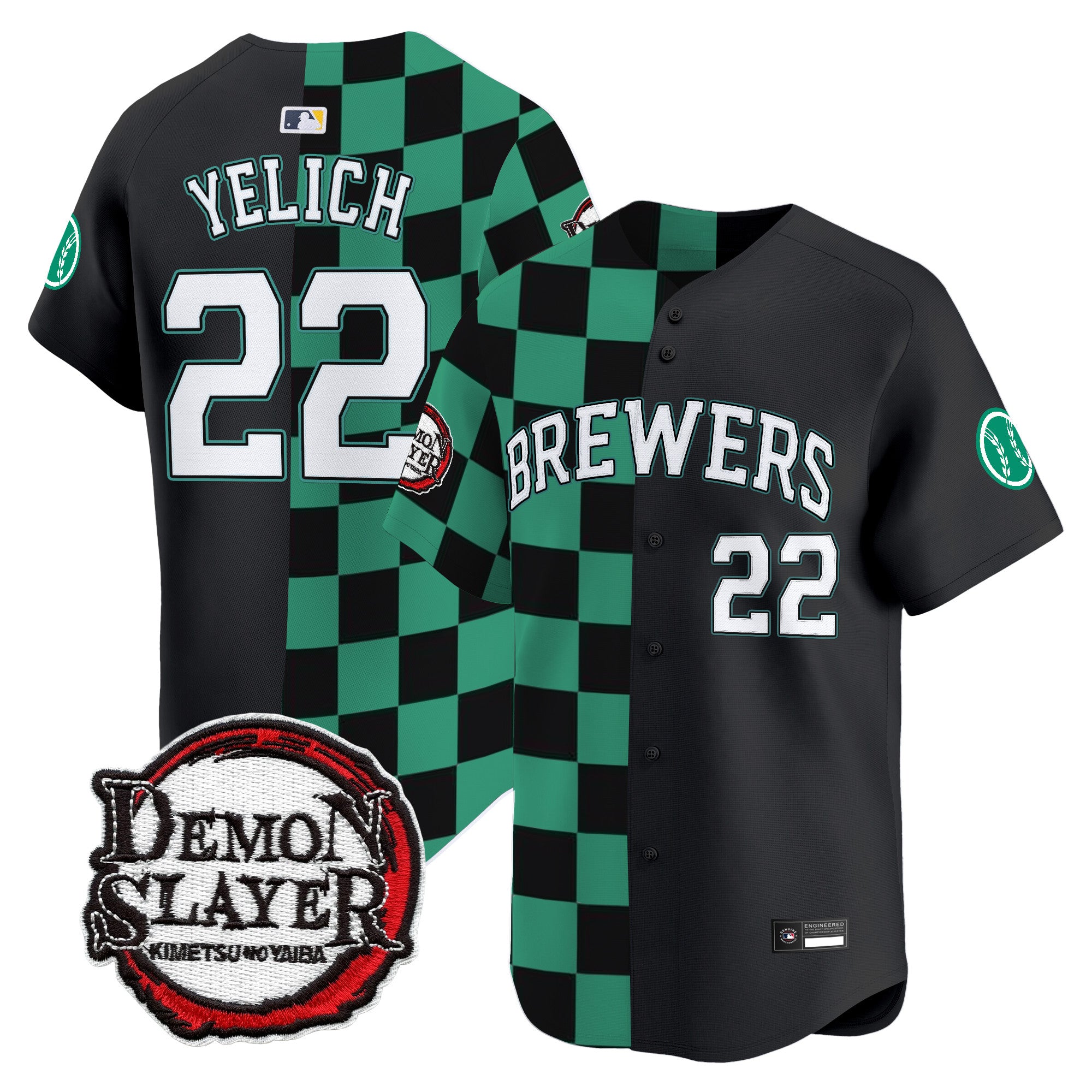 Milwaukee Brewers x Demon Slayer Vapor Premier Limited Jersey - Stitched