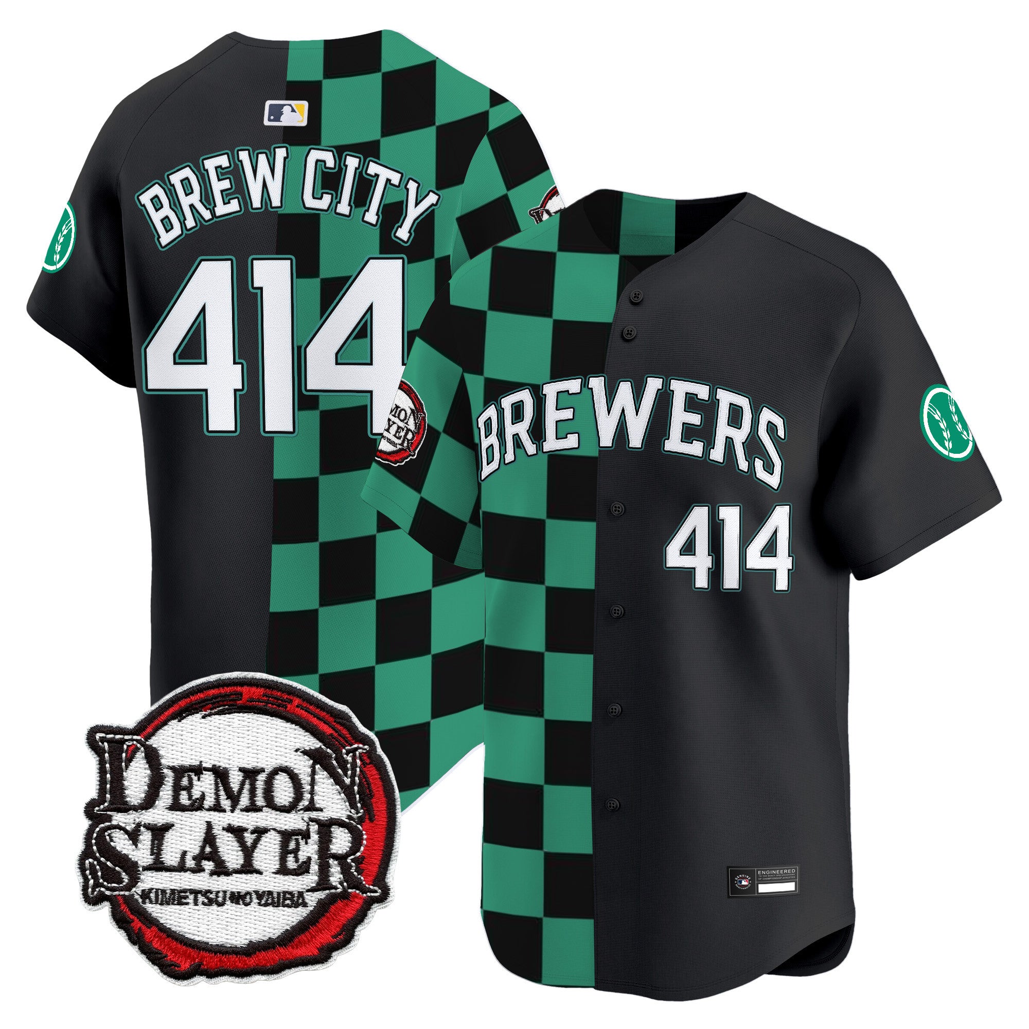 Milwaukee Brewers x Demon Slayer Vapor Premier Limited Jersey - Stitched
