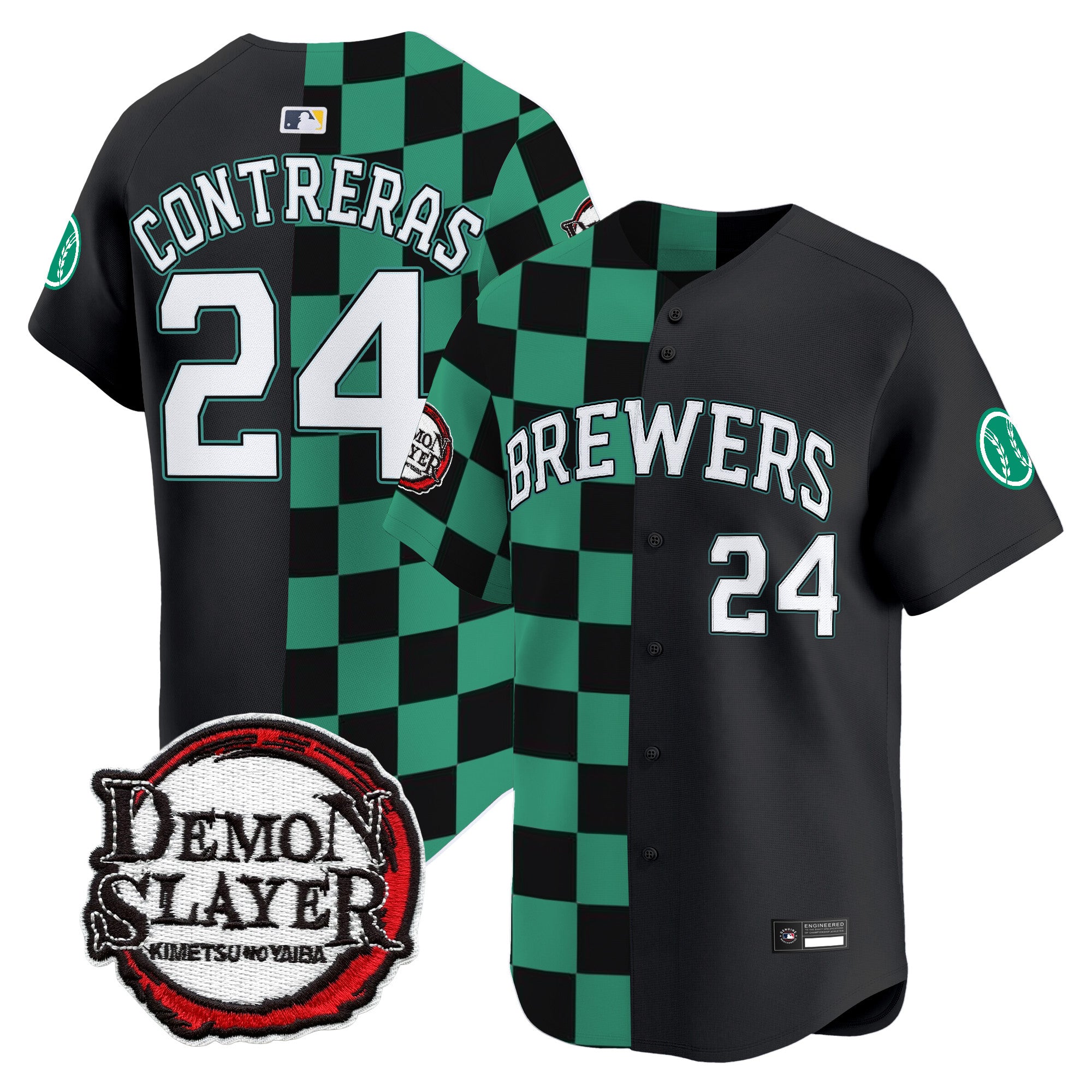 Milwaukee Brewers x Demon Slayer Vapor Premier Limited Jersey - Stitched