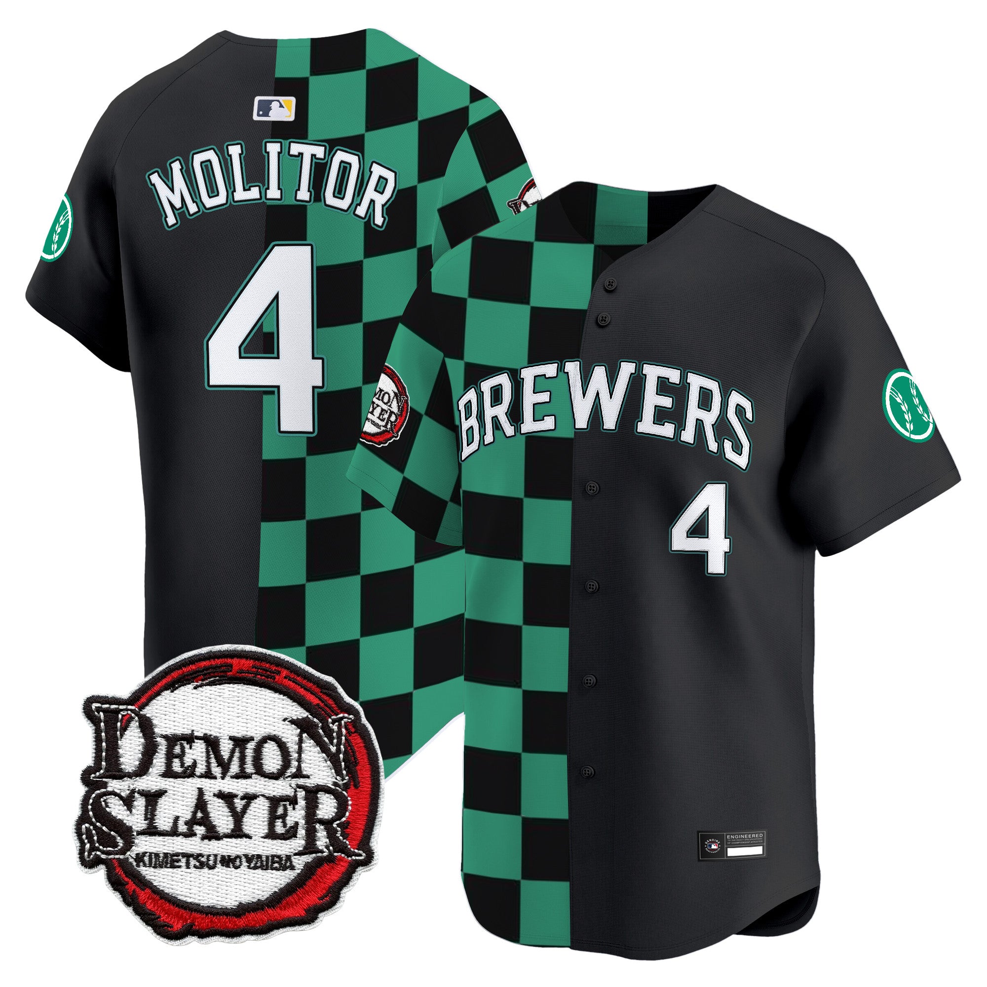 Milwaukee Brewers x Demon Slayer Vapor Premier Limited Jersey - Stitched